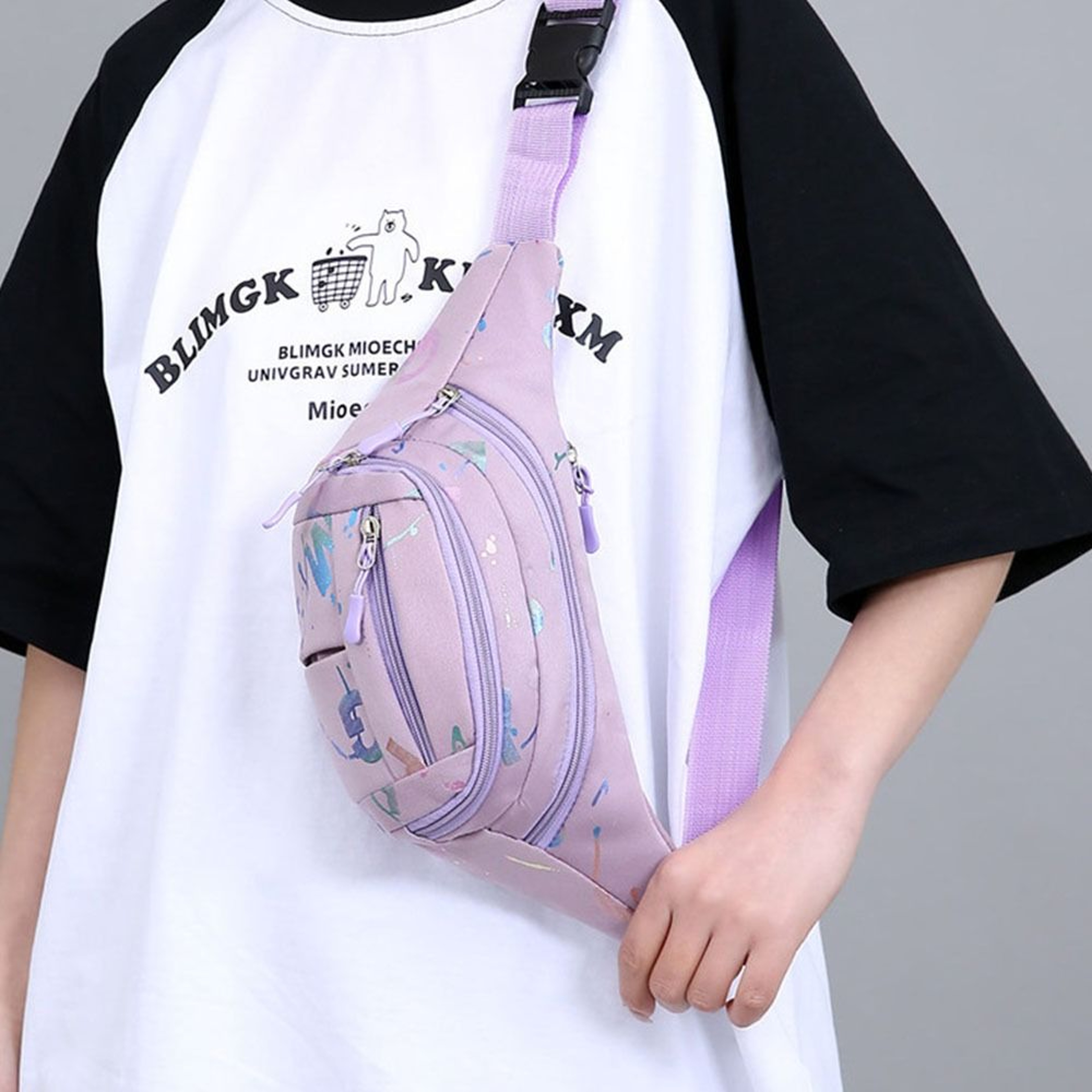 Women Waterproof Sport Waist Bag Multiple Compartments Running Crossbody Chest Bag 6