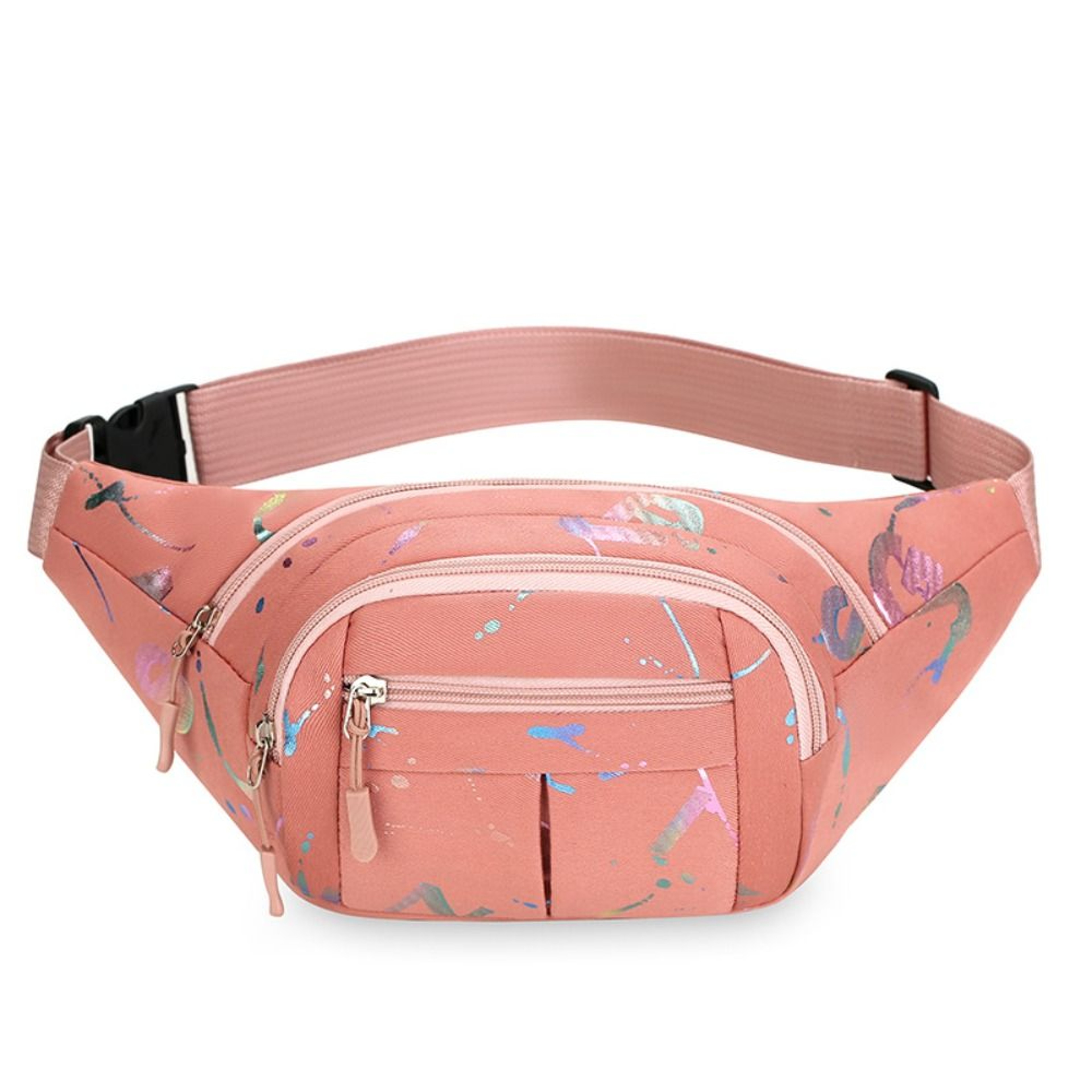 Women Waterproof Sport Waist Bag Multiple Compartments Running Crossbody Chest Bag 2