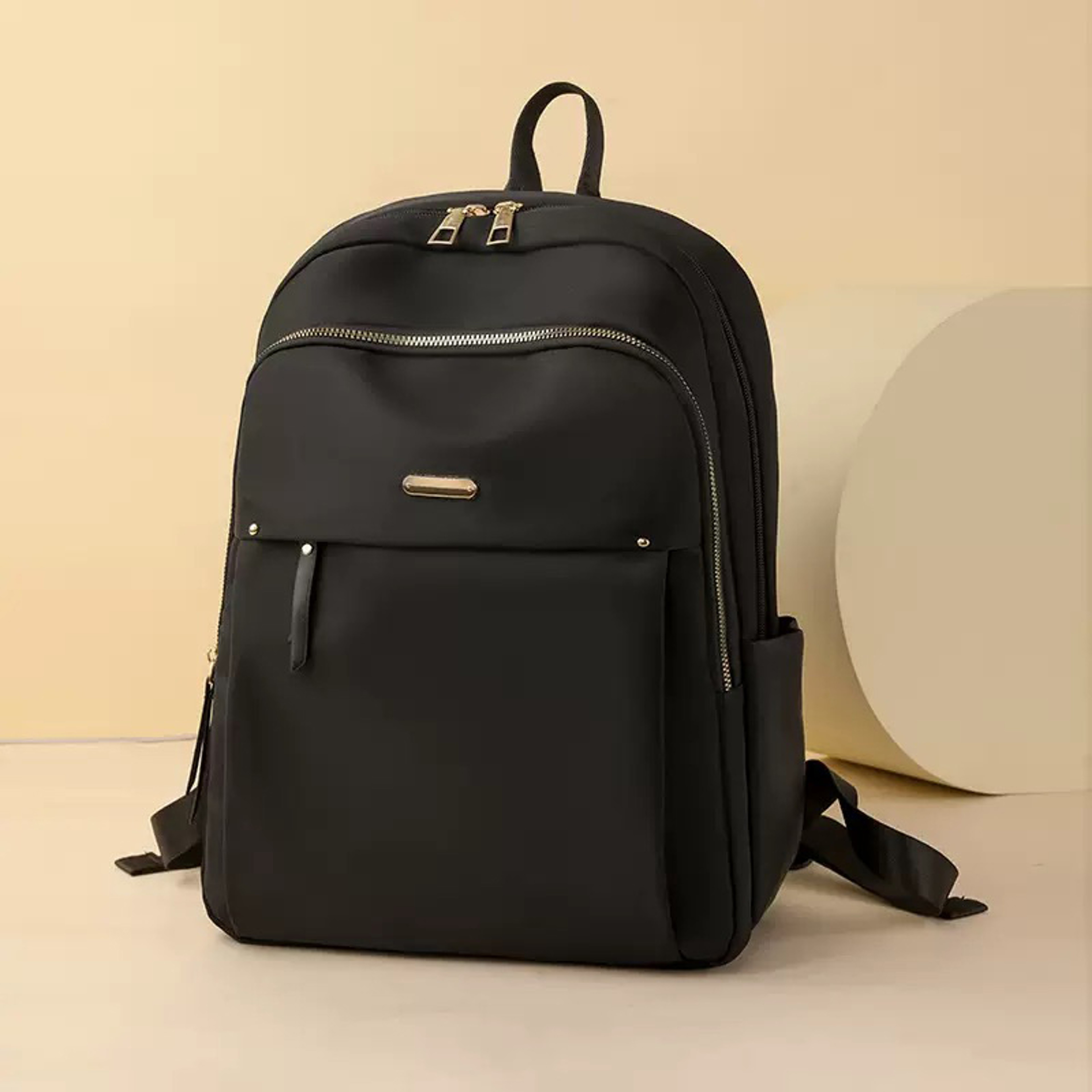 Lightweight Waterproof Nylon Travel Backpack For Women With Gold Zippers 3