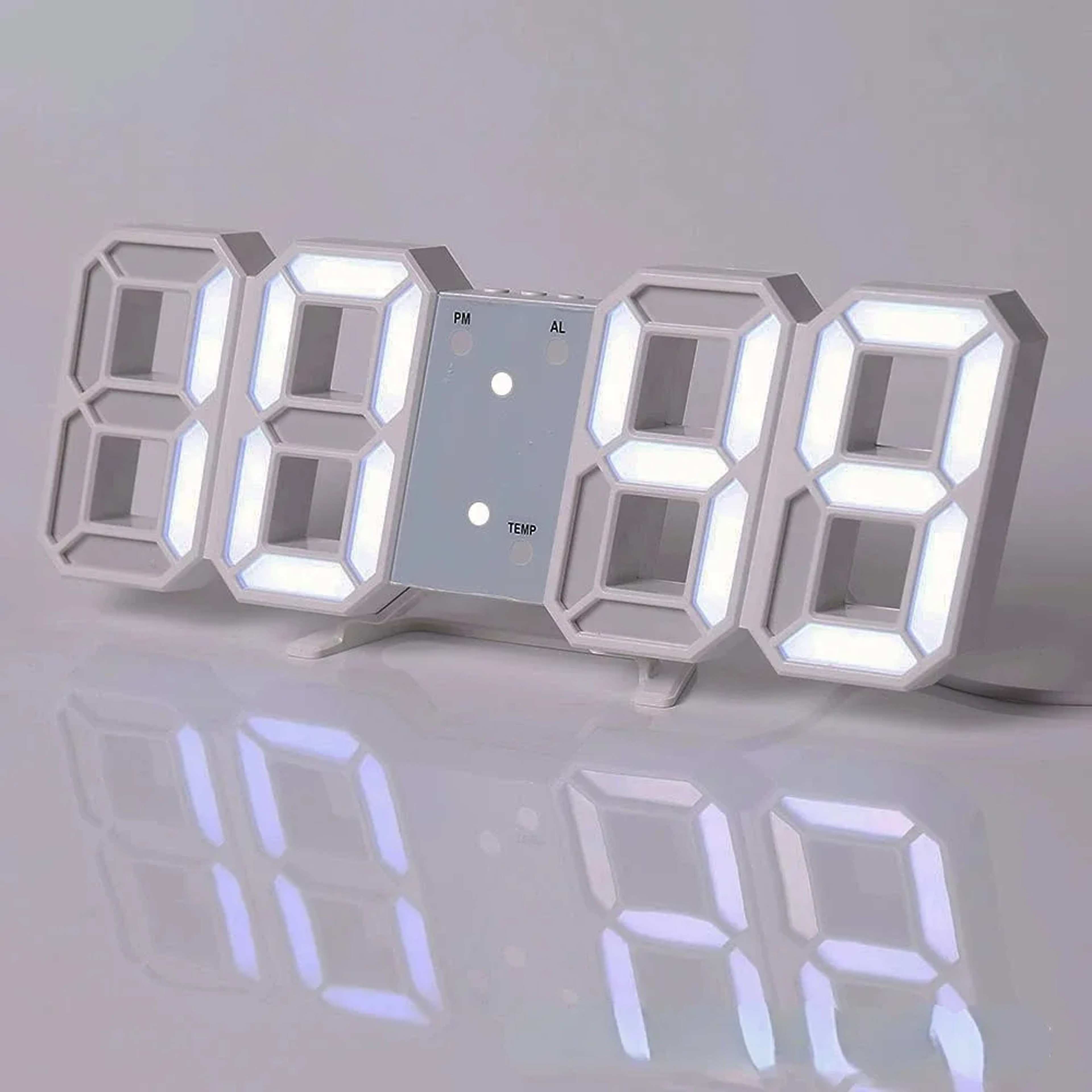 Modern Digital Wall Clock LED Desk Clock With Alarm Temperature Display For Bedroom Living Room Off 6