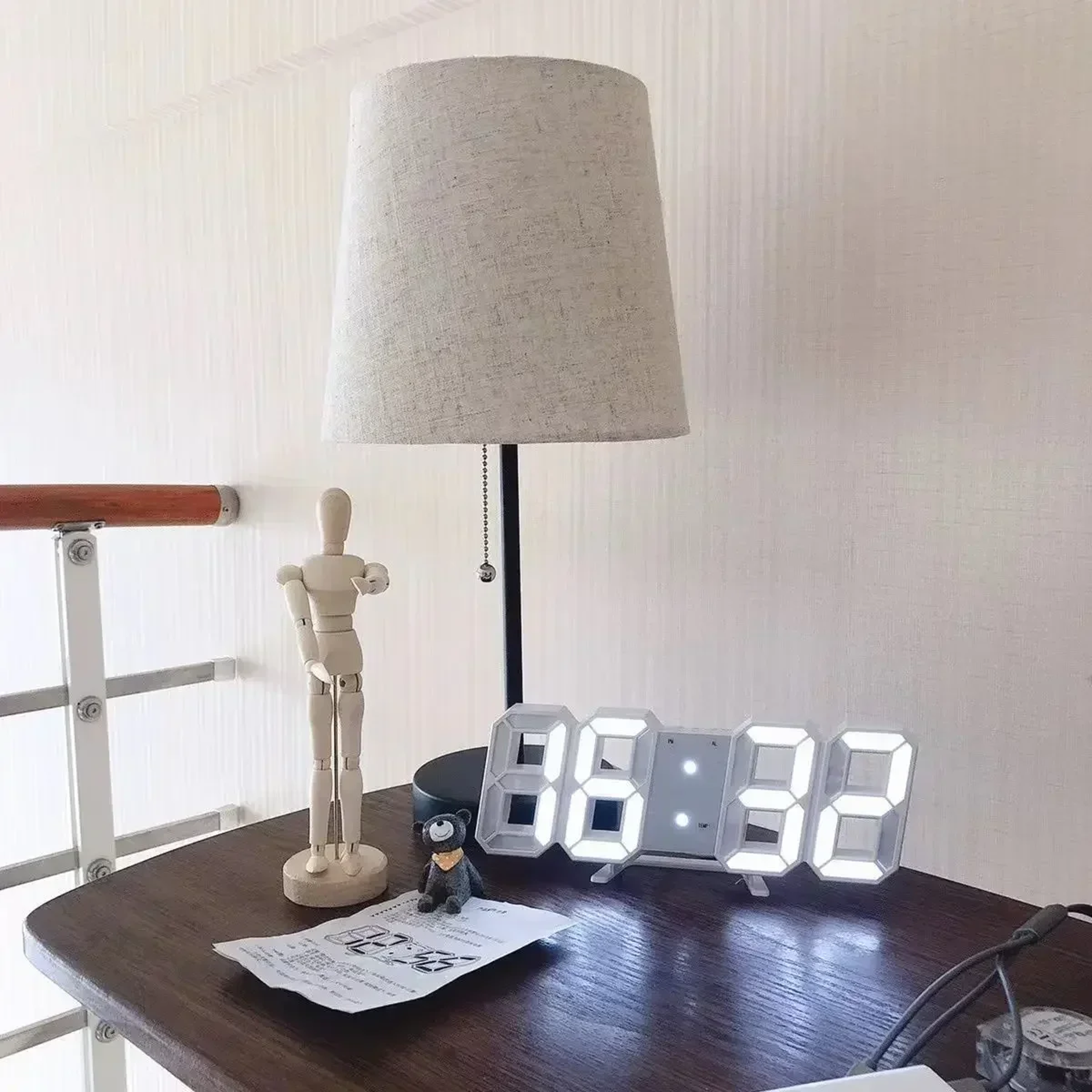 LED Digital Wall Clock With Alarm Modern Wall Clock LED Desk Clock For Bedroom Living Room Office 4