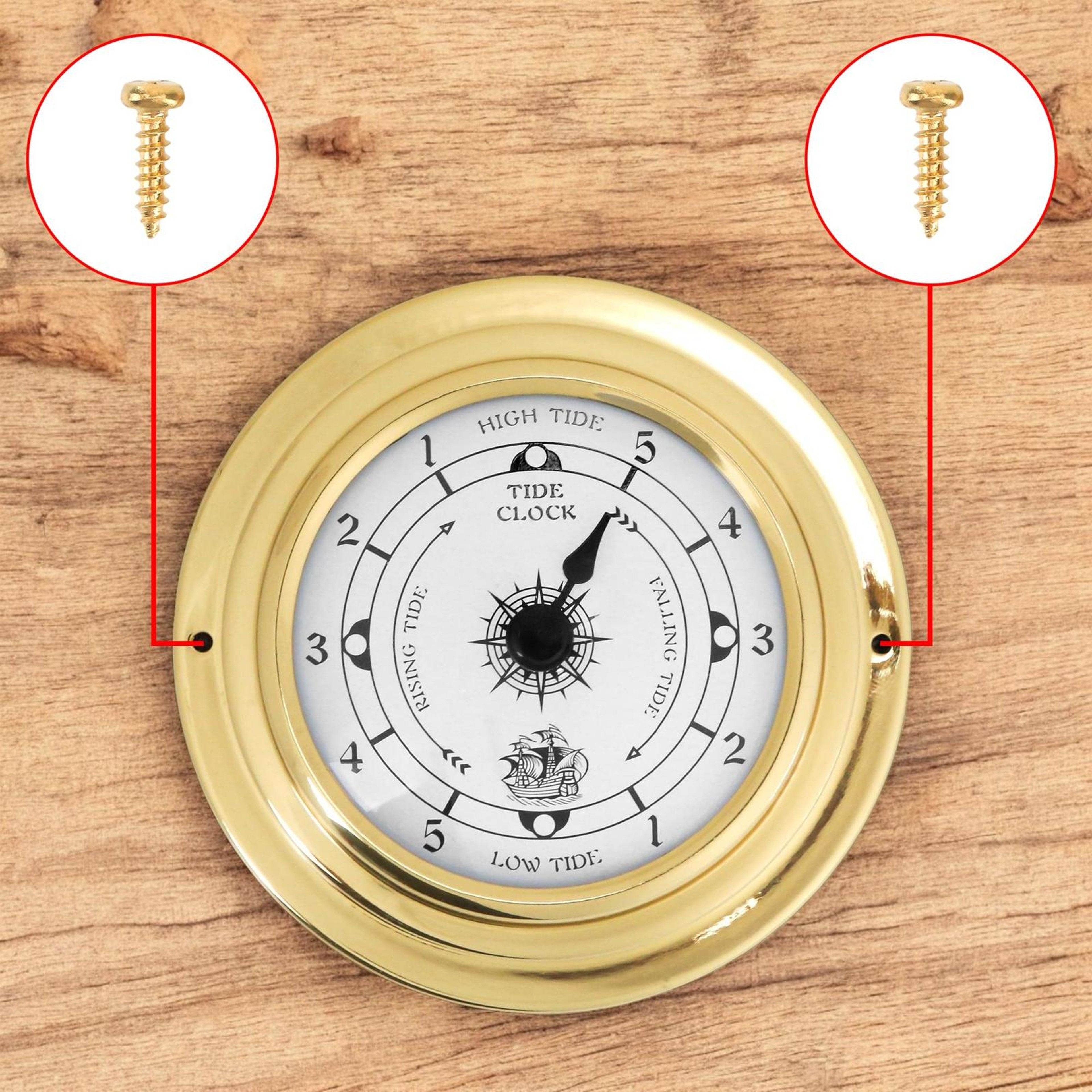 Marine Tide Clock Nautical Wall Clock for Boats, Yachts and Coastal Home Decor – view 2