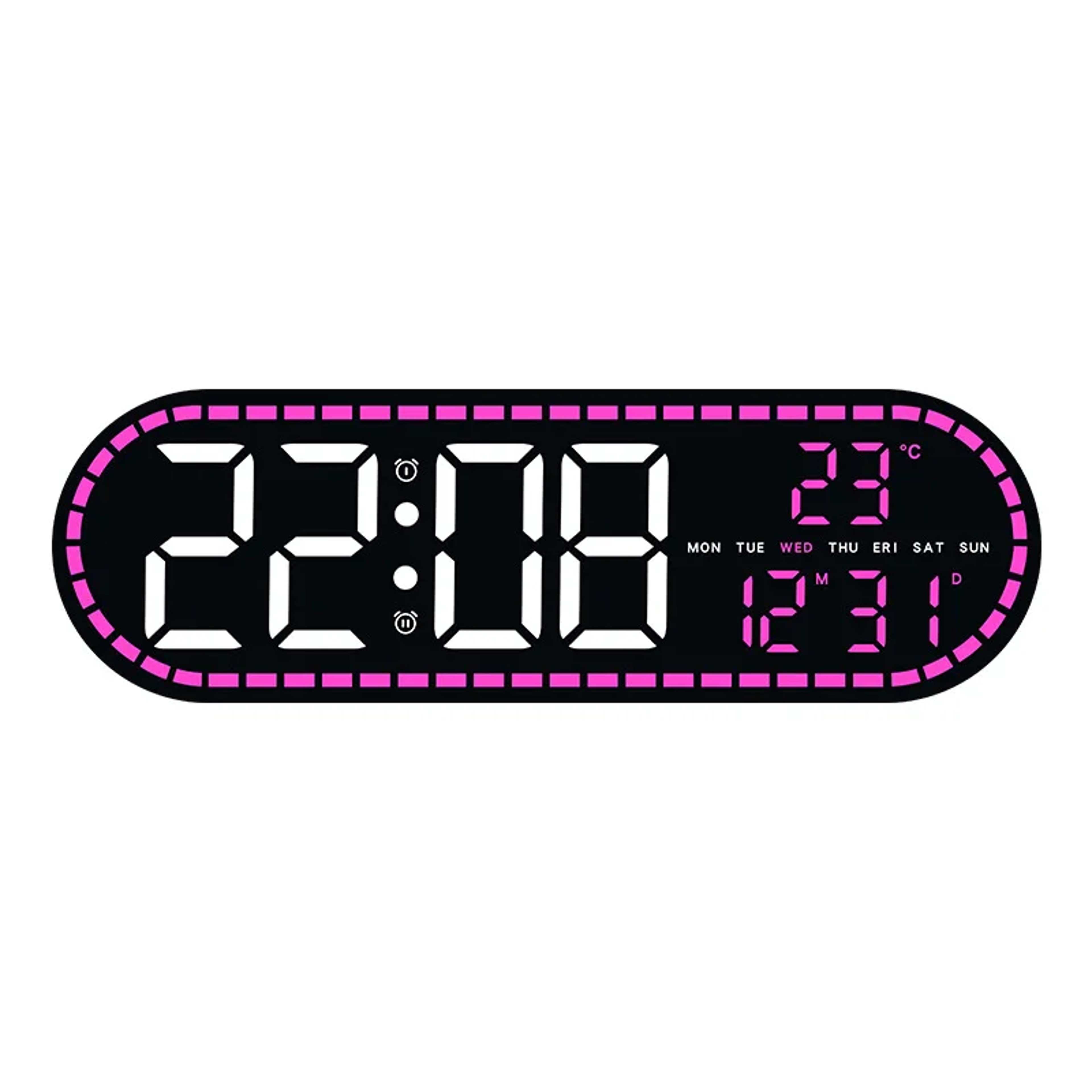 Digital LED Wall Clock With Dual Alarm Large Display Clock Temperature Date Calendar For Bedroom Of 0