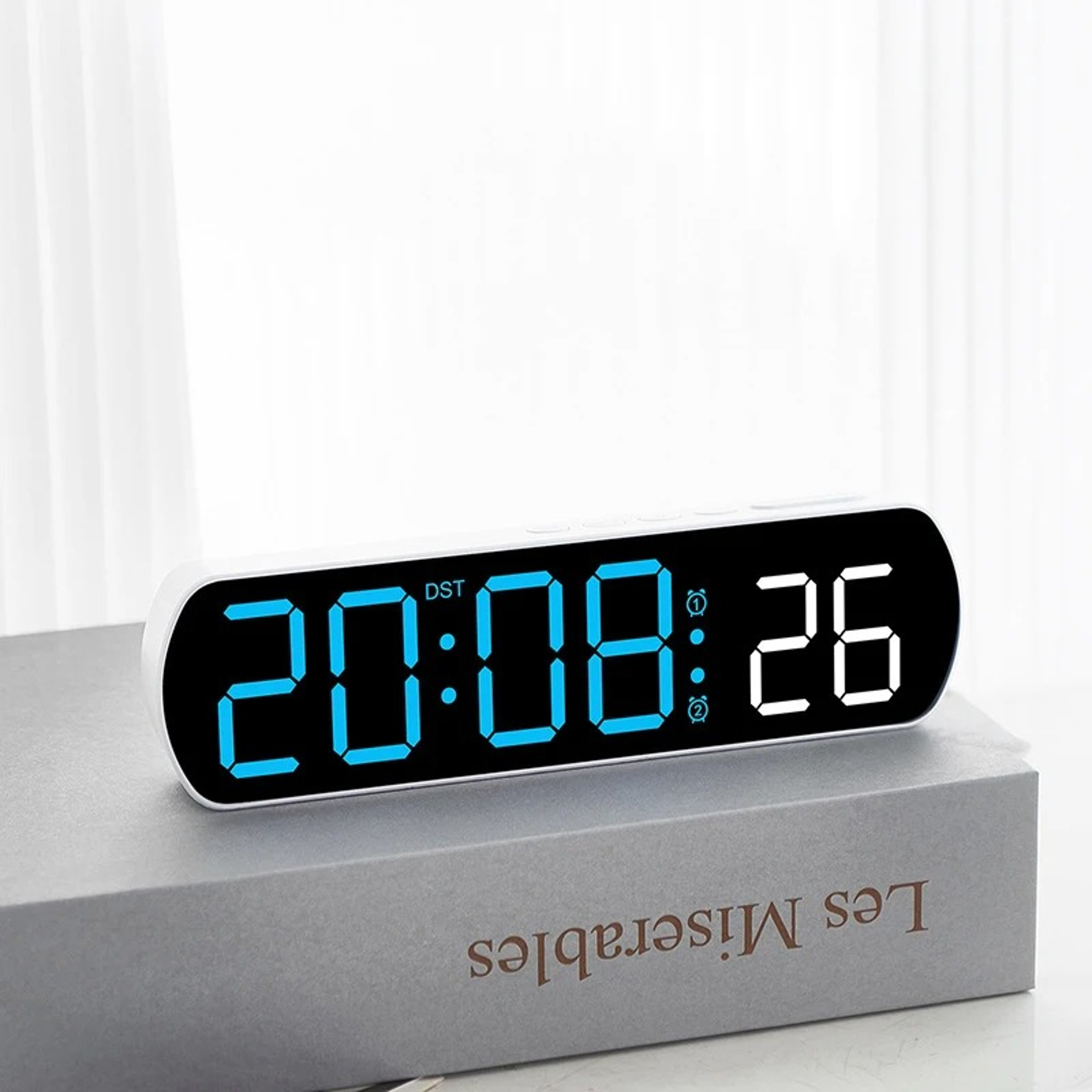 Voice Activated Digital Alarm Clock With LED Display Temperature Date And Night Mode 5