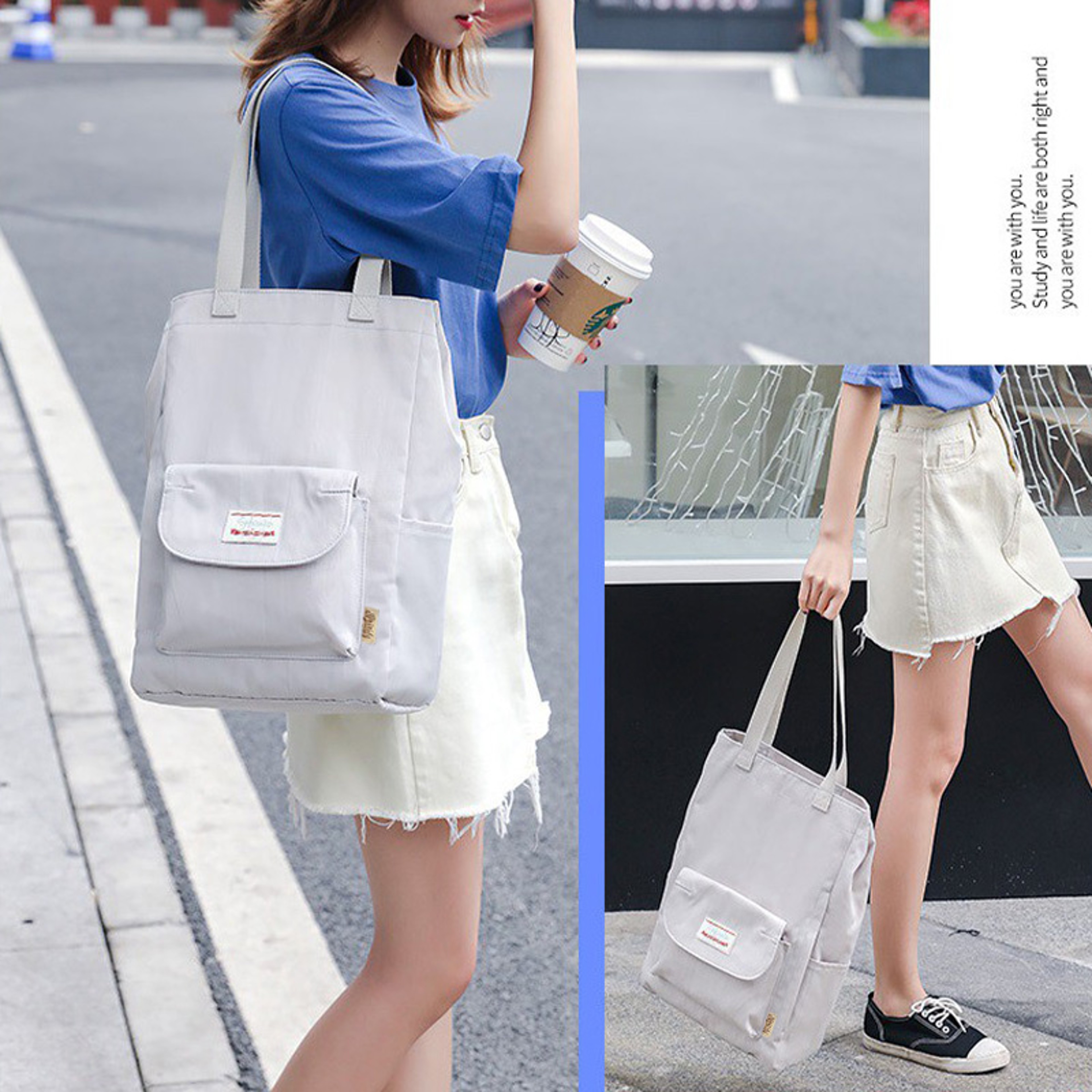 Women Waterproof Laptop Backpack Korean Fashion Oxford Canvas School Travel Bag 5