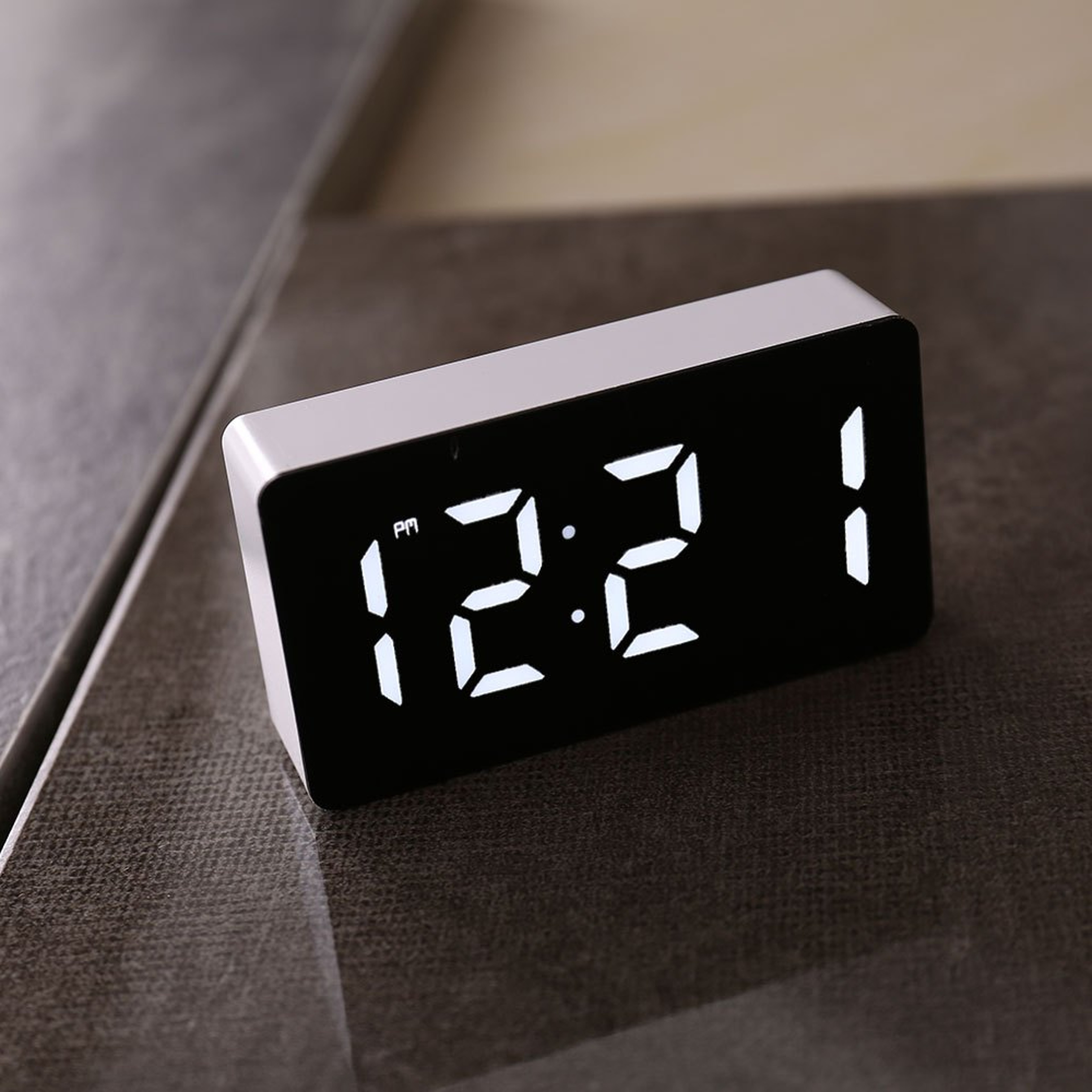 LED Mirror Clock Digital Alarm Clock Smart Bedroom Desk Clock Home Decor 7