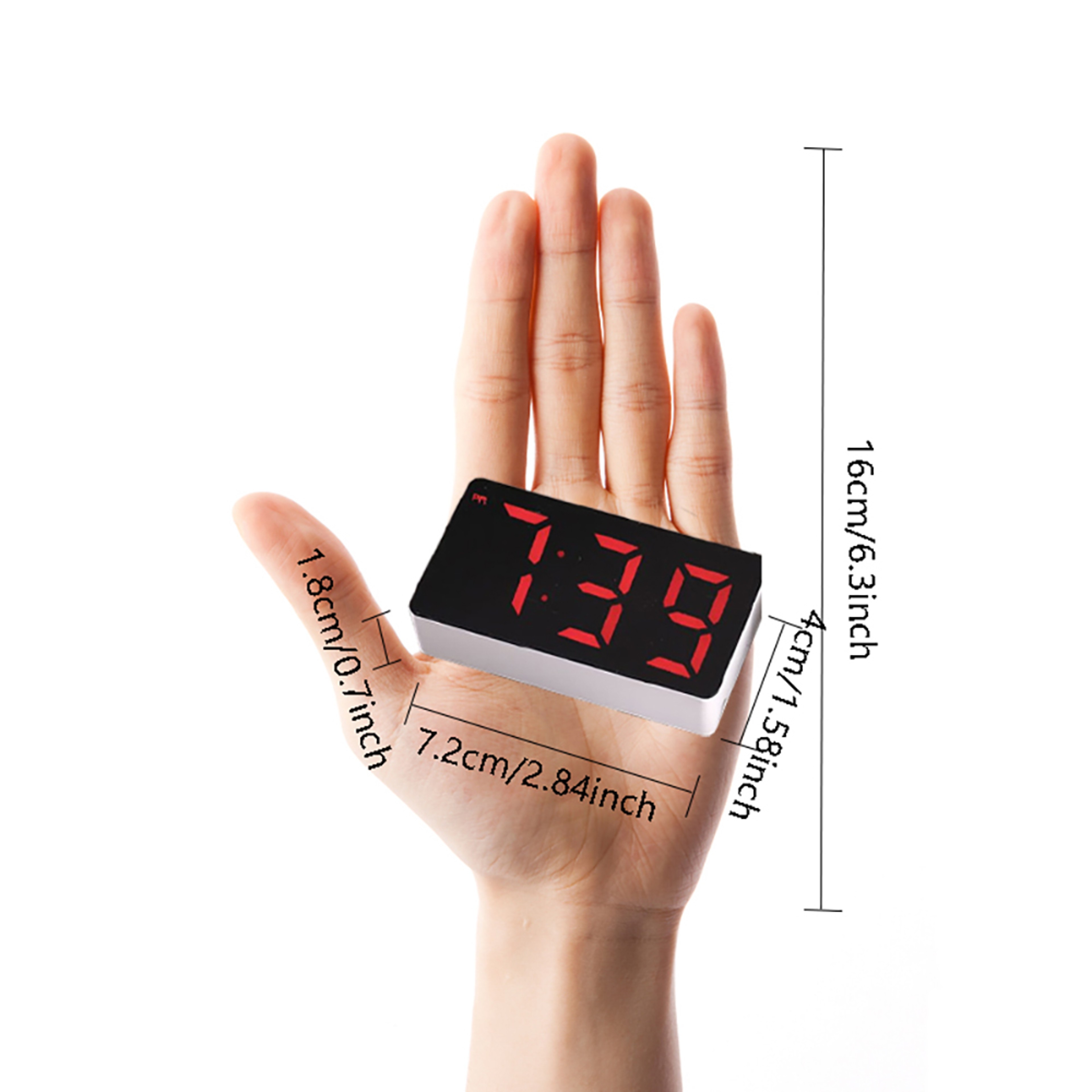 LED Mirror Clock Digital Alarm Clock Smart Bedroom Desk Clock Home Decor 8