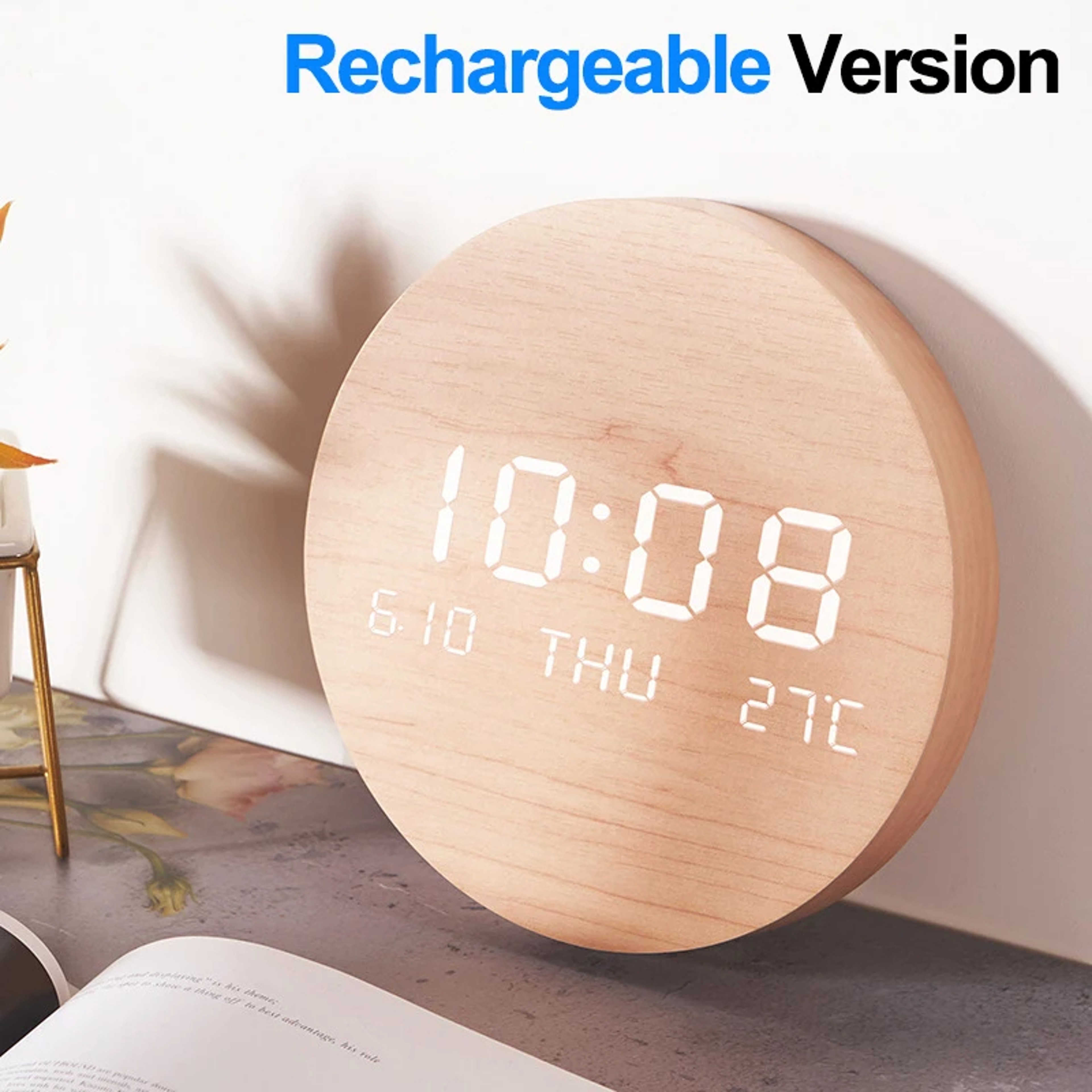 LED Digital Wall Clock Temperature Display Smart Modern Wall Clock For Home Bedroom 1