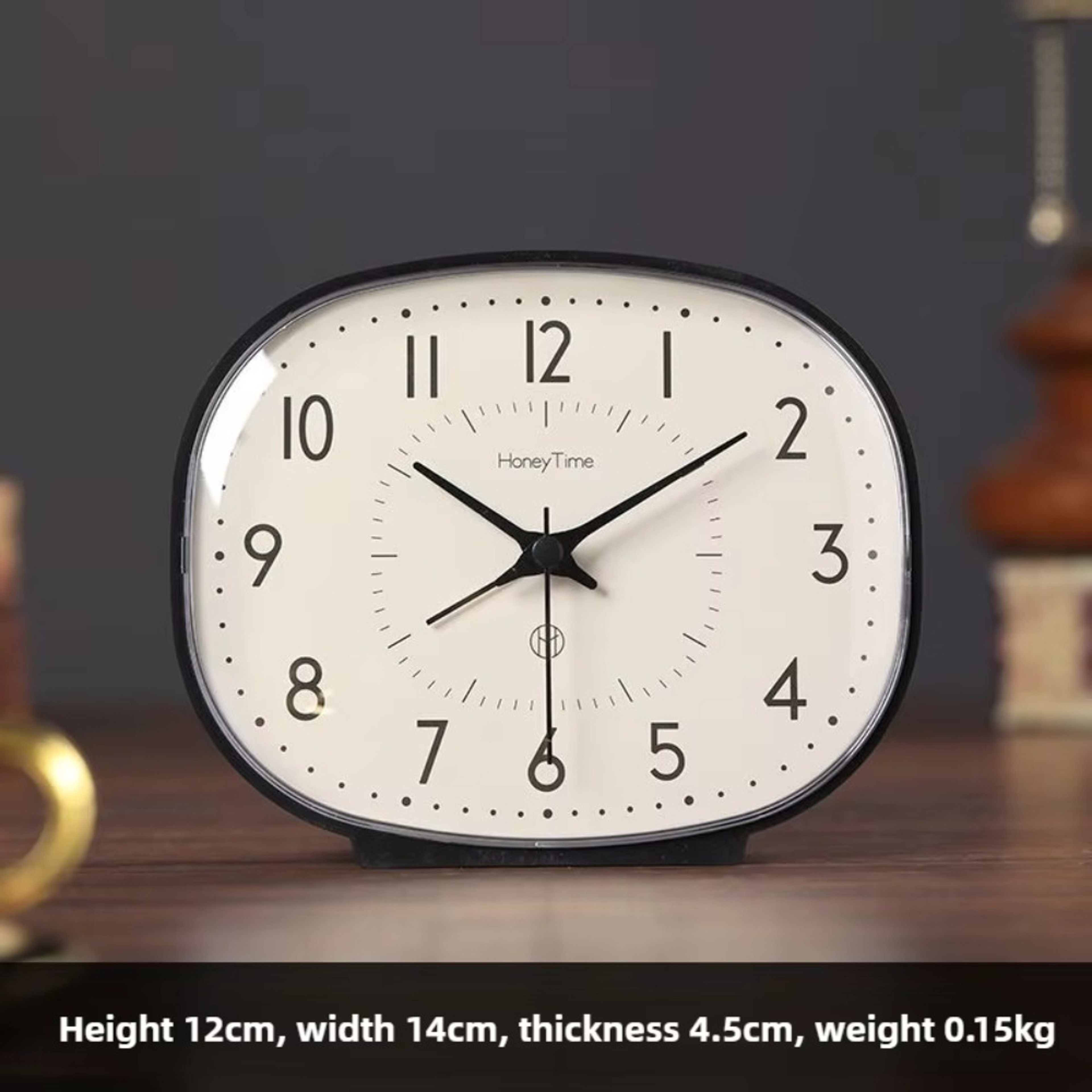 Vintage Silent Desk Alarm Clock For Bedroom Bedside Table Home Office Decor 9