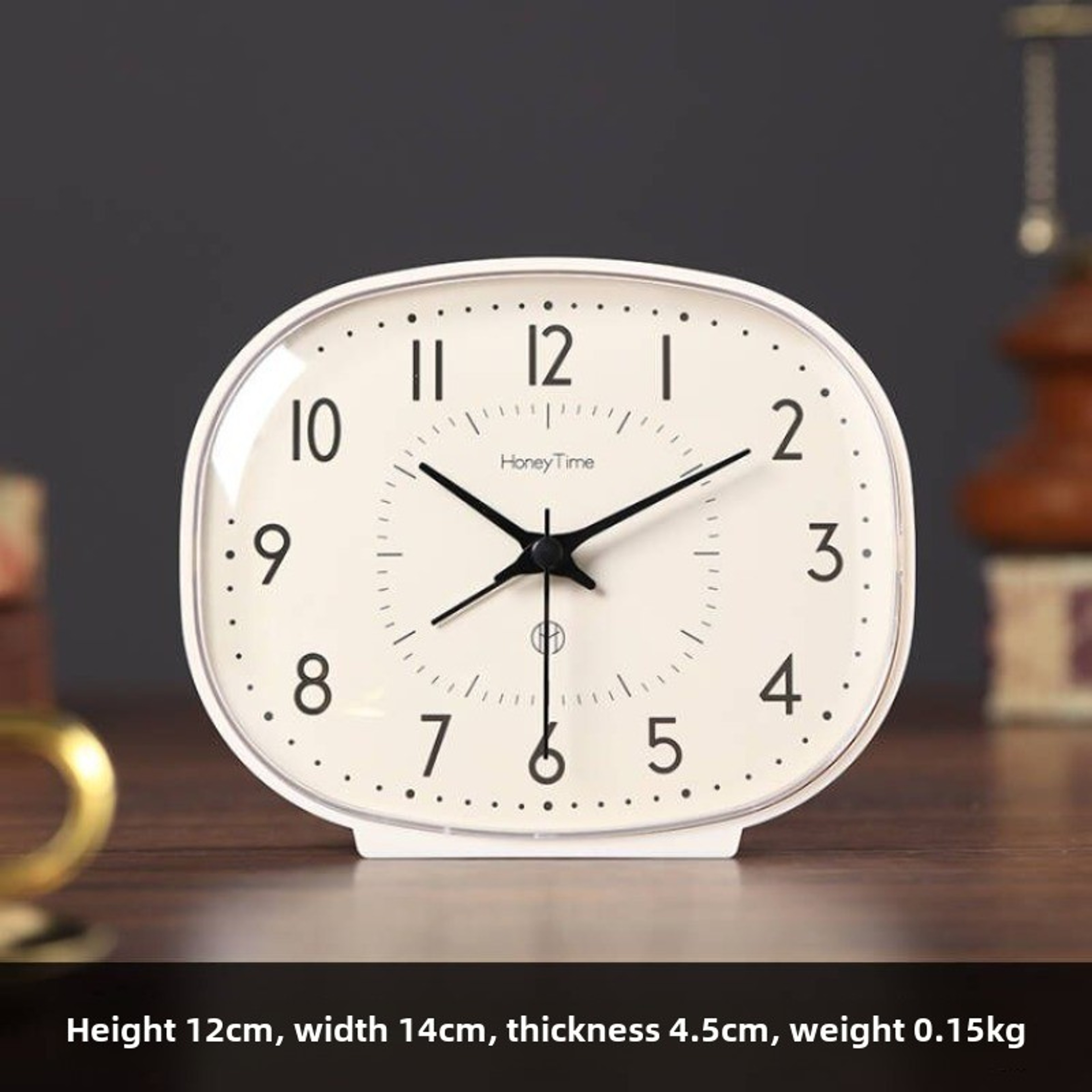 Vintage Silent Desk Alarm Clock For Bedroom Bedside Table Home Office Decor 4