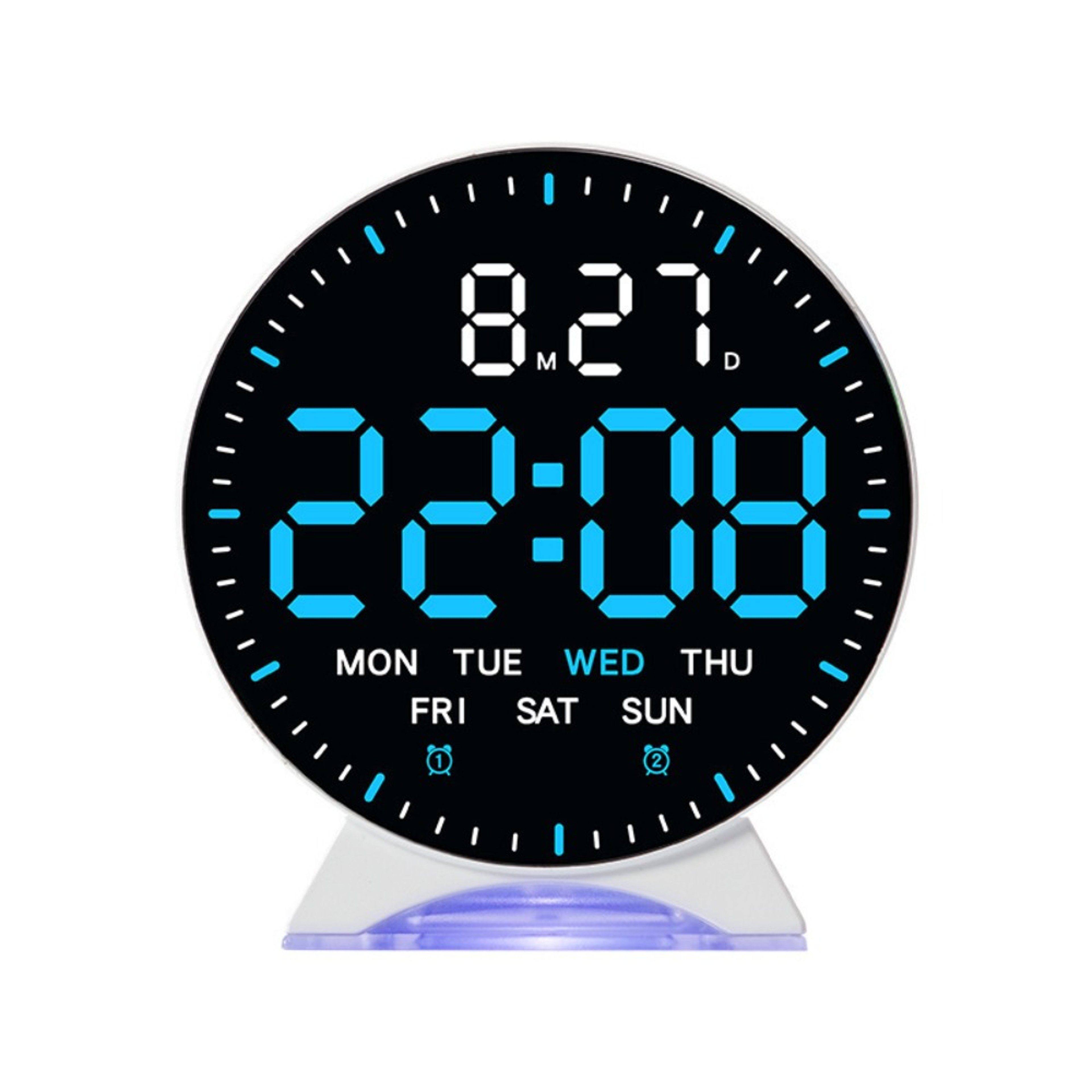 LED Digital Alarm Clock With Date And Week Display Adjustable Brightness Electronic Desk Clock 7