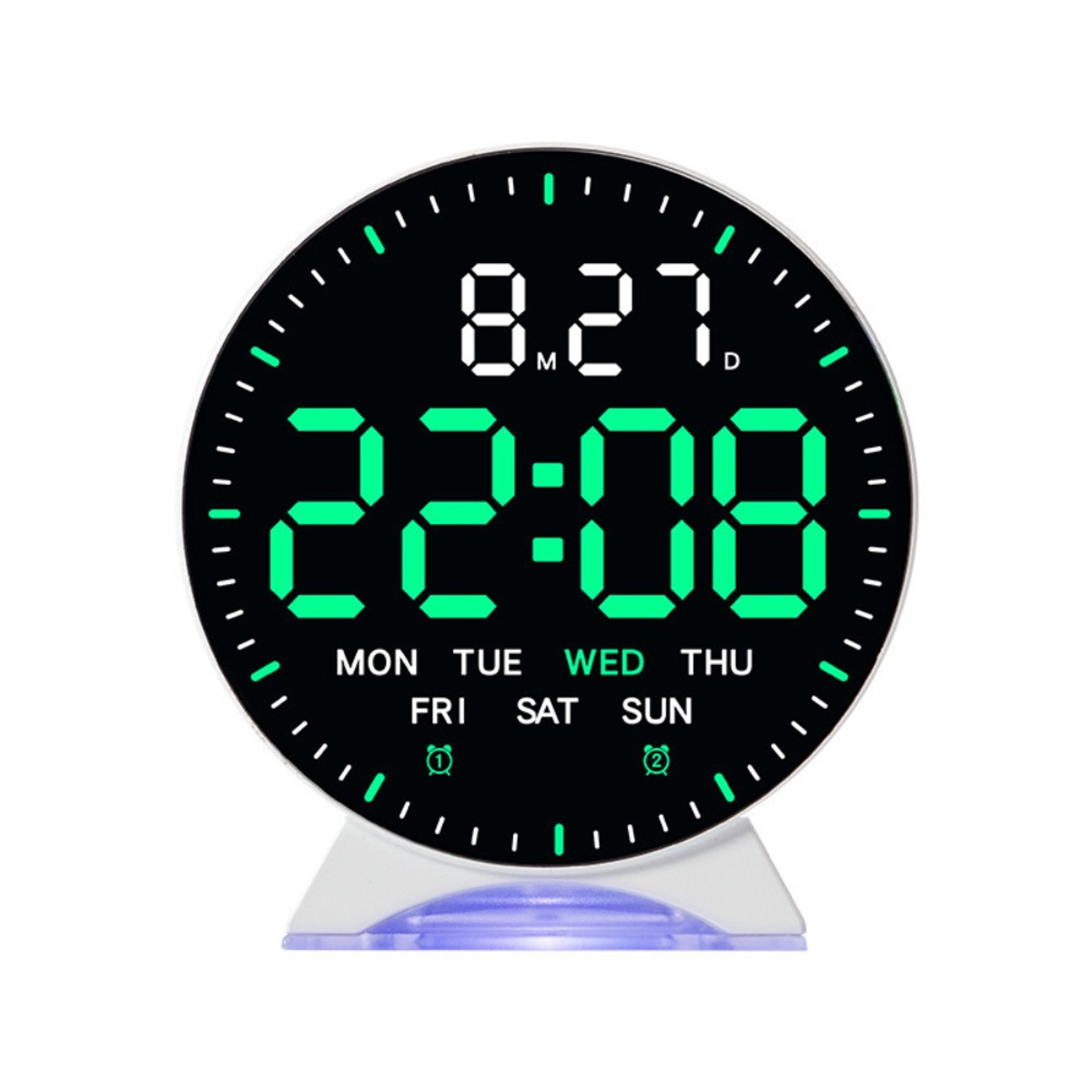 LED Digital Alarm Clock With Date And Week Display Adjustable Brightness Electronic Desk Clock 8