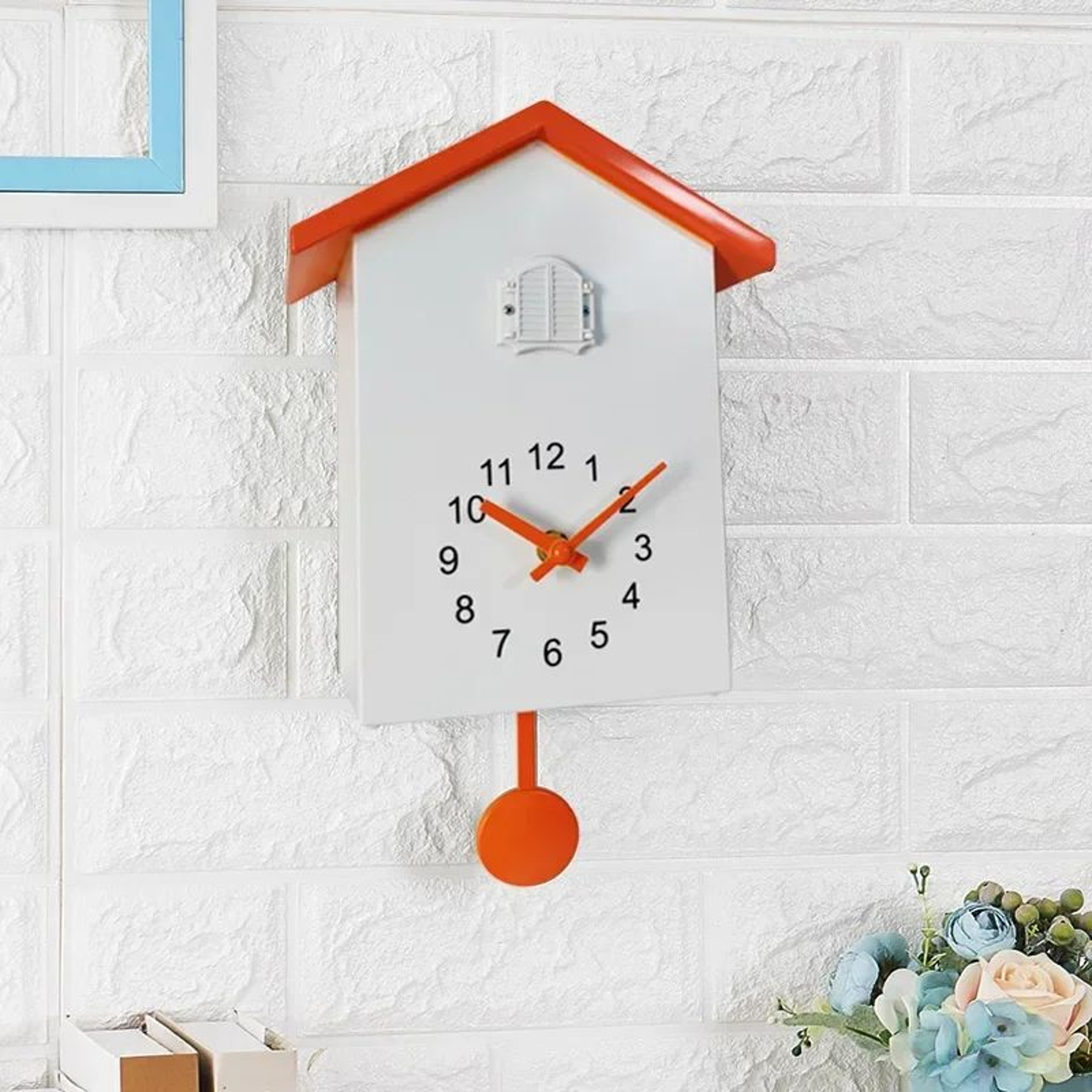 Nordic Wall Clock With Bird Ornament Modern Pendulum Decorative Wall Clock For Living Room Bedroom  4