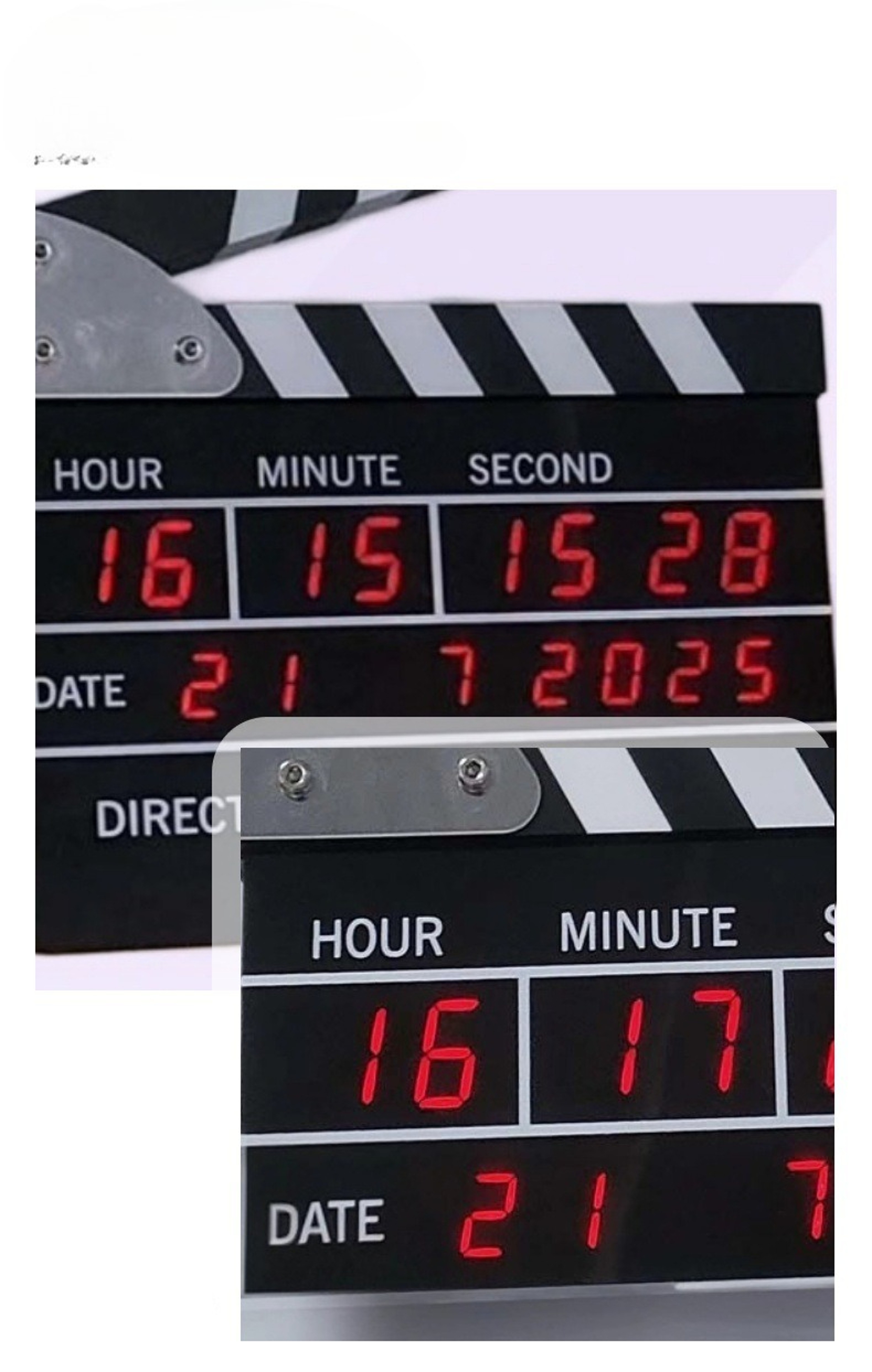 Vintage Movie Slate Alarm Clock LED Digital Desk Clock With Calendar Large Display Retro Home Decor 5