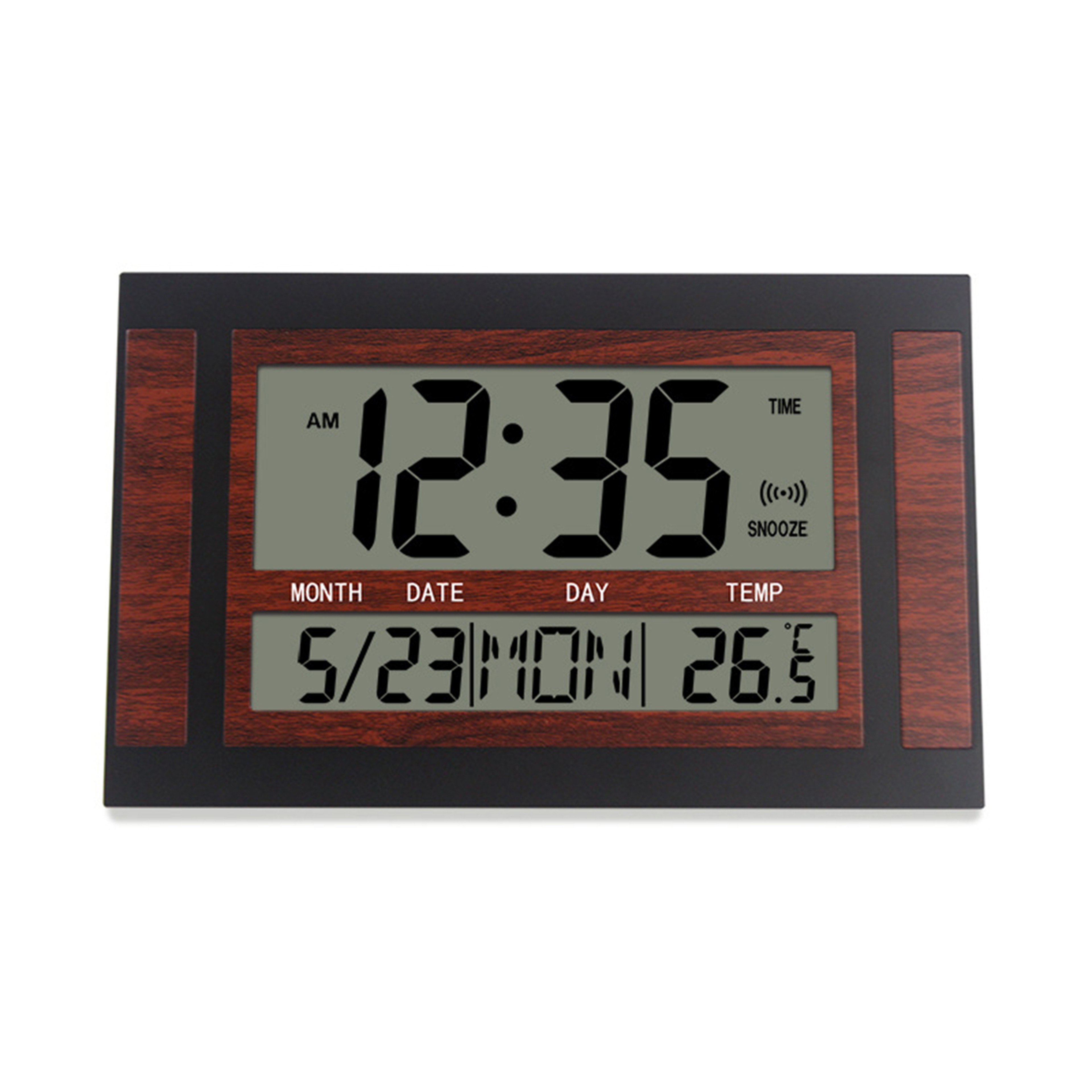 Modern Digital Alarm Clock LCD Wall And Desk Clock With Temperature Calendar Display For Home Offic 3