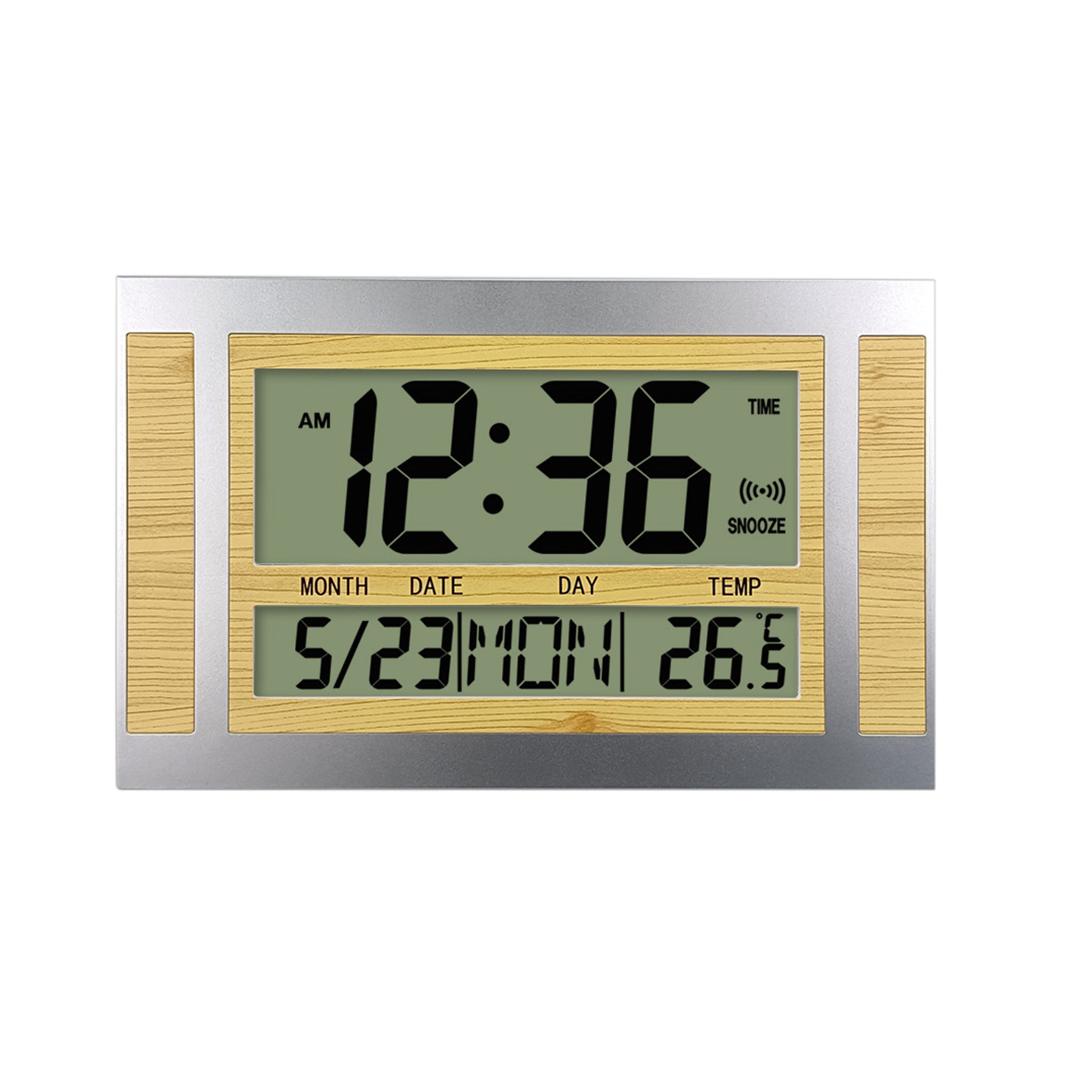 Modern Digital Alarm Clock LCD Wall And Desk Clock With Temperature Calendar Display For Home Offic 2
