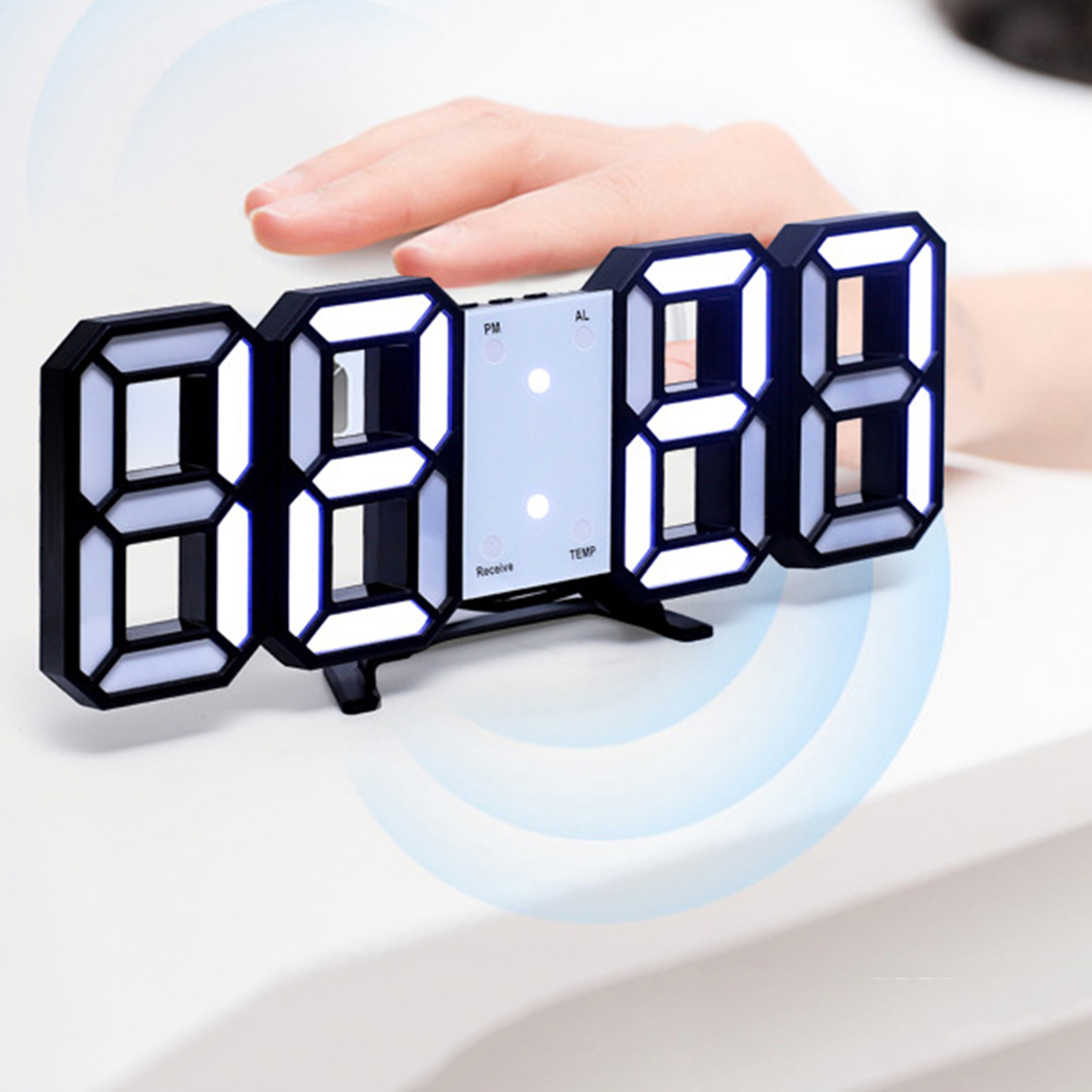 Digital Wall Clock LED Wall Clock Digital Alarm Clock Bedroom Decor Clock Remote Control Clock 15