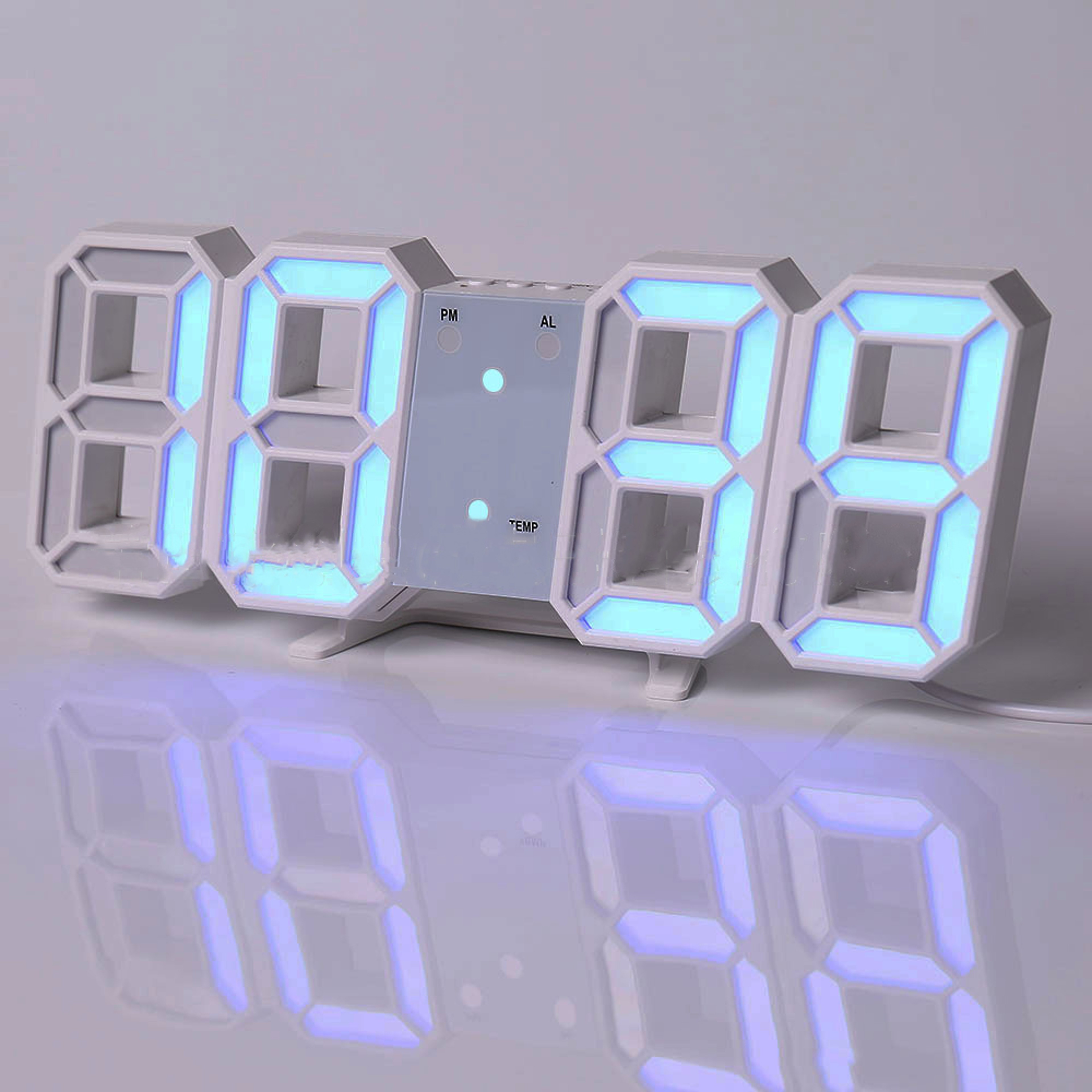 Digital Wall Clock LED Wall Clock Digital Alarm Clock Bedroom Decor Clock Remote Control Clock 2