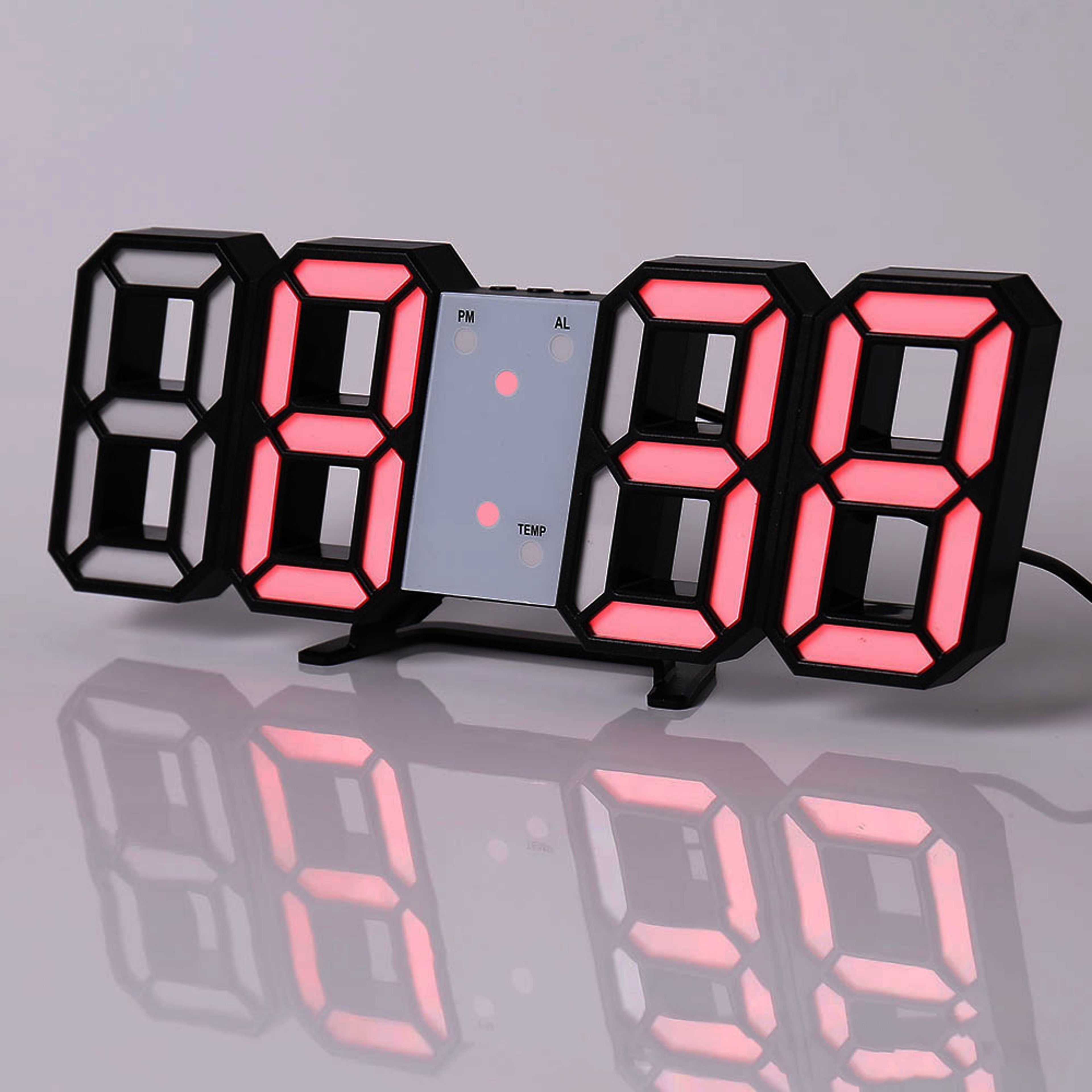 Digital Wall Clock LED Wall Clock Digital Alarm Clock Bedroom Decor Clock Remote Control Clock 5