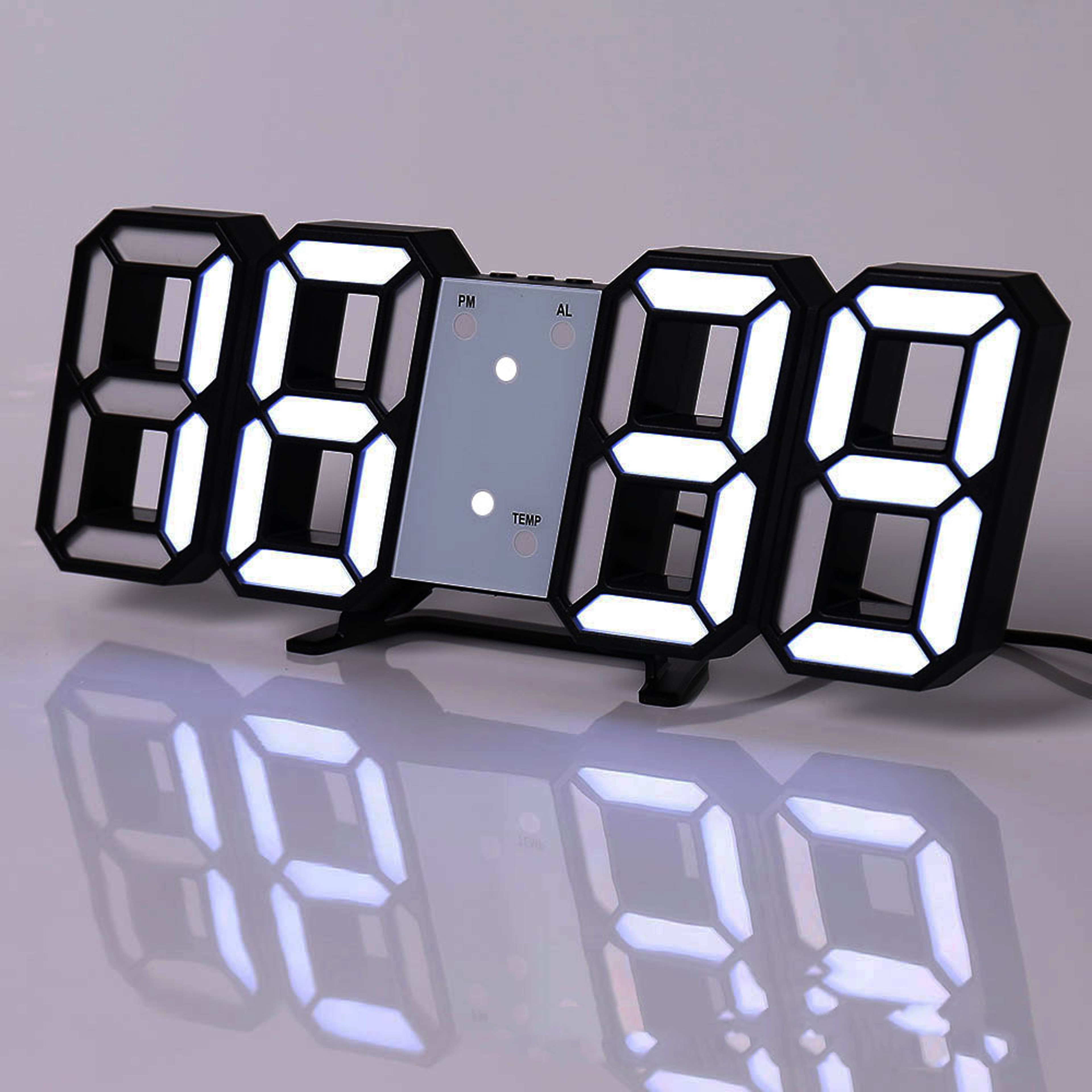 Digital Wall Clock LED Wall Clock Digital Alarm Clock Bedroom Decor Clock Remote Control Clock 7