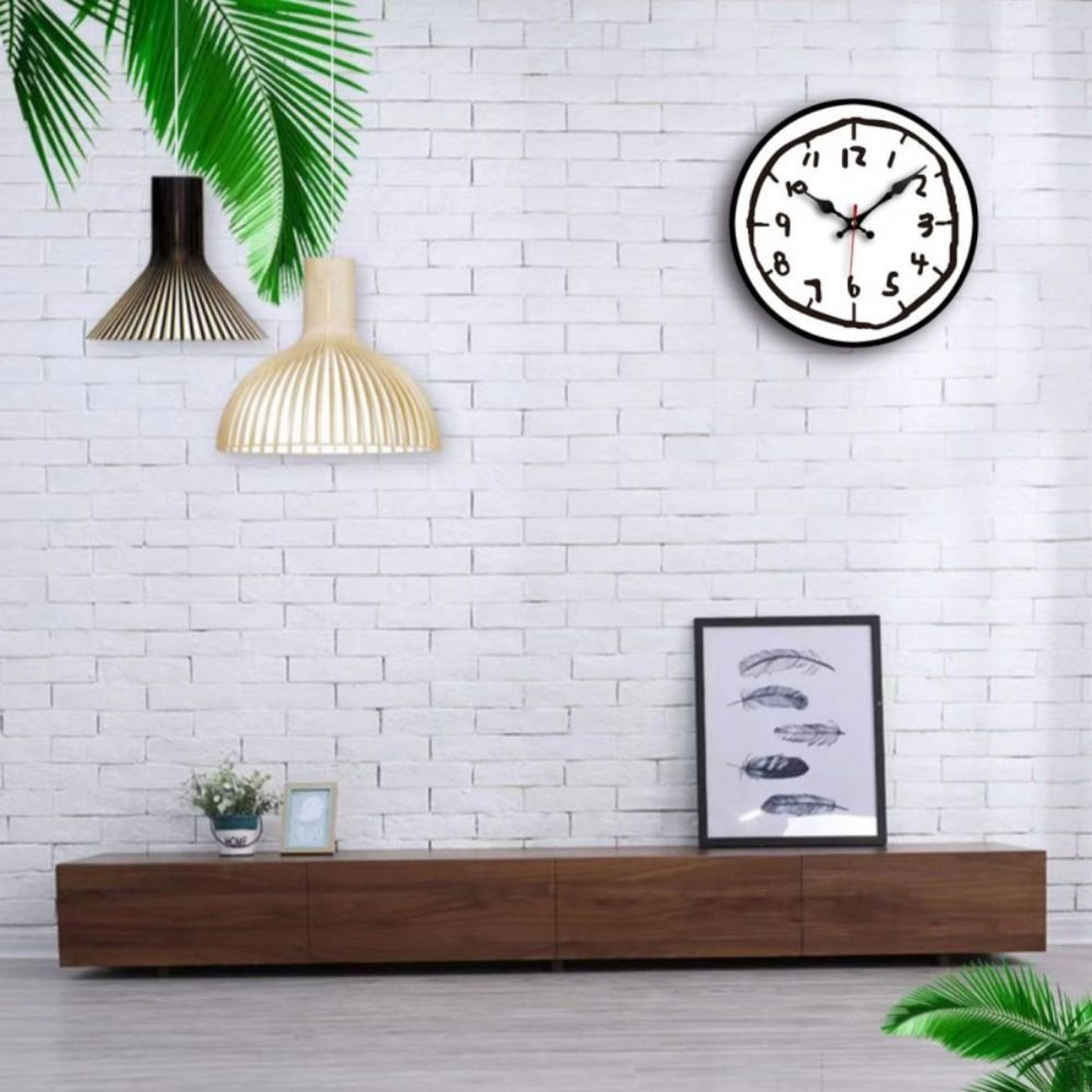 Digital Wall Clock Cartoon Design Silent Round Hanging Clock For Home Decor 4