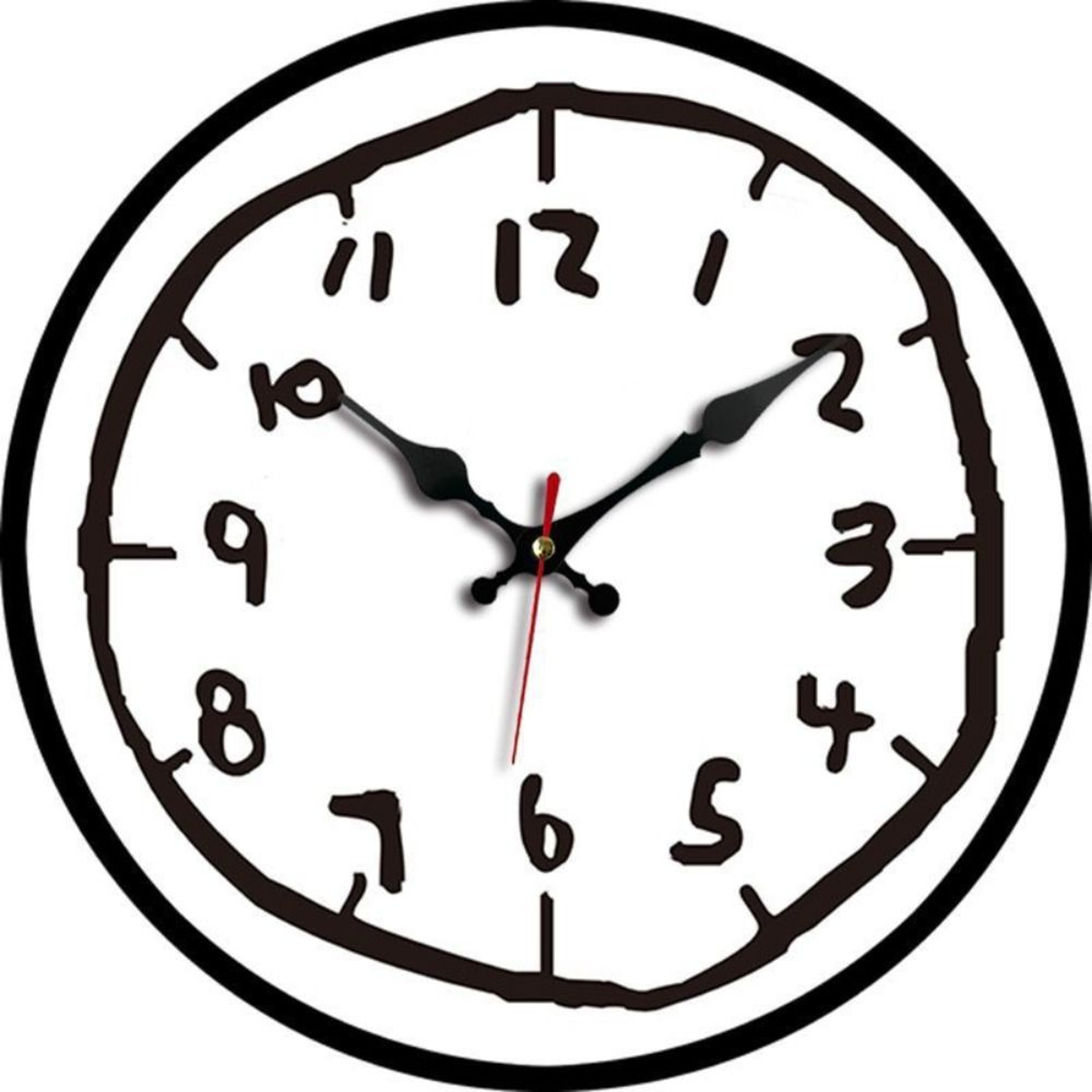 Digital Wall Clock Cartoon Design Silent Round Hanging Clock For Home Decor 5