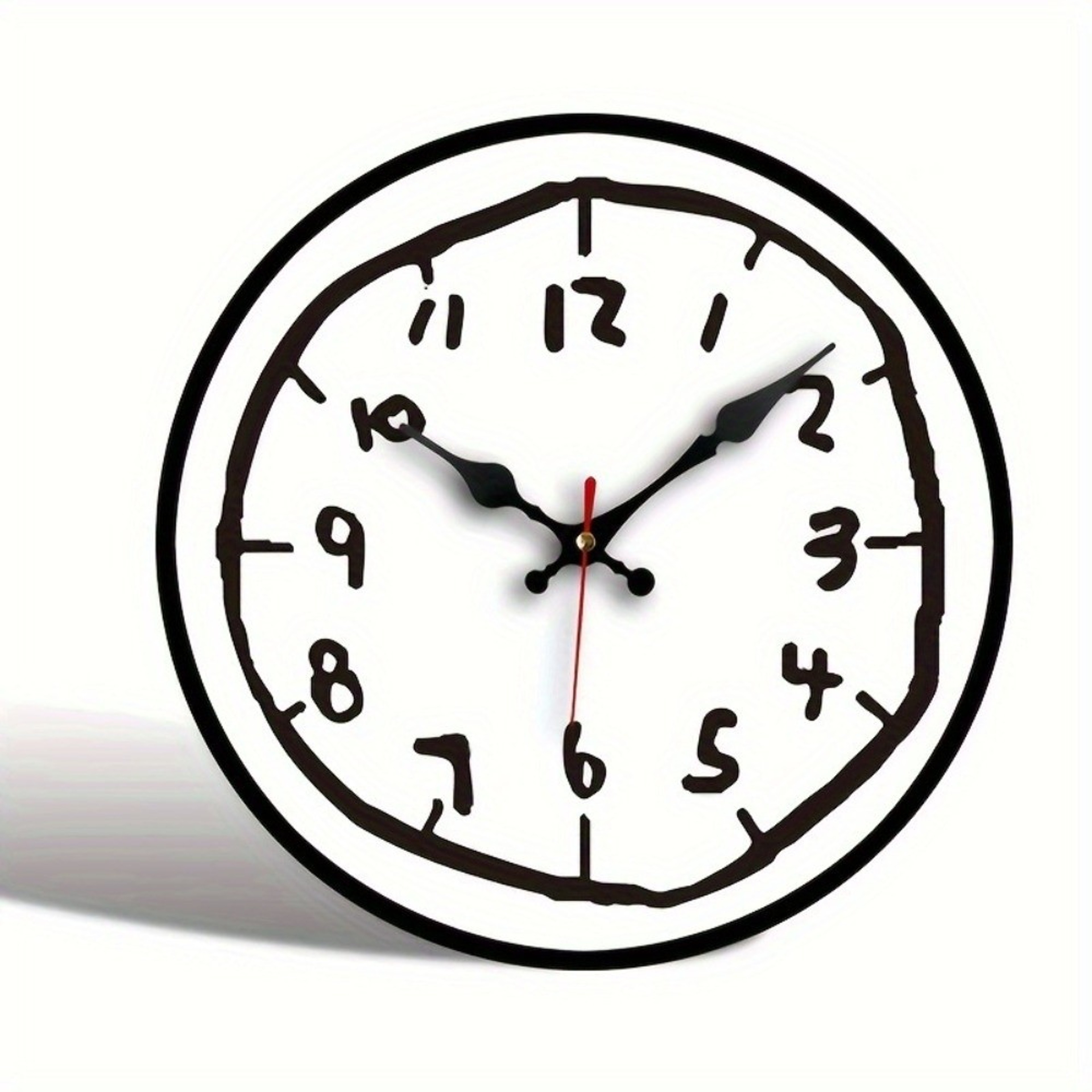 Digital Wall Clock Cartoon Design Silent Round Hanging Clock For Home Decor 1