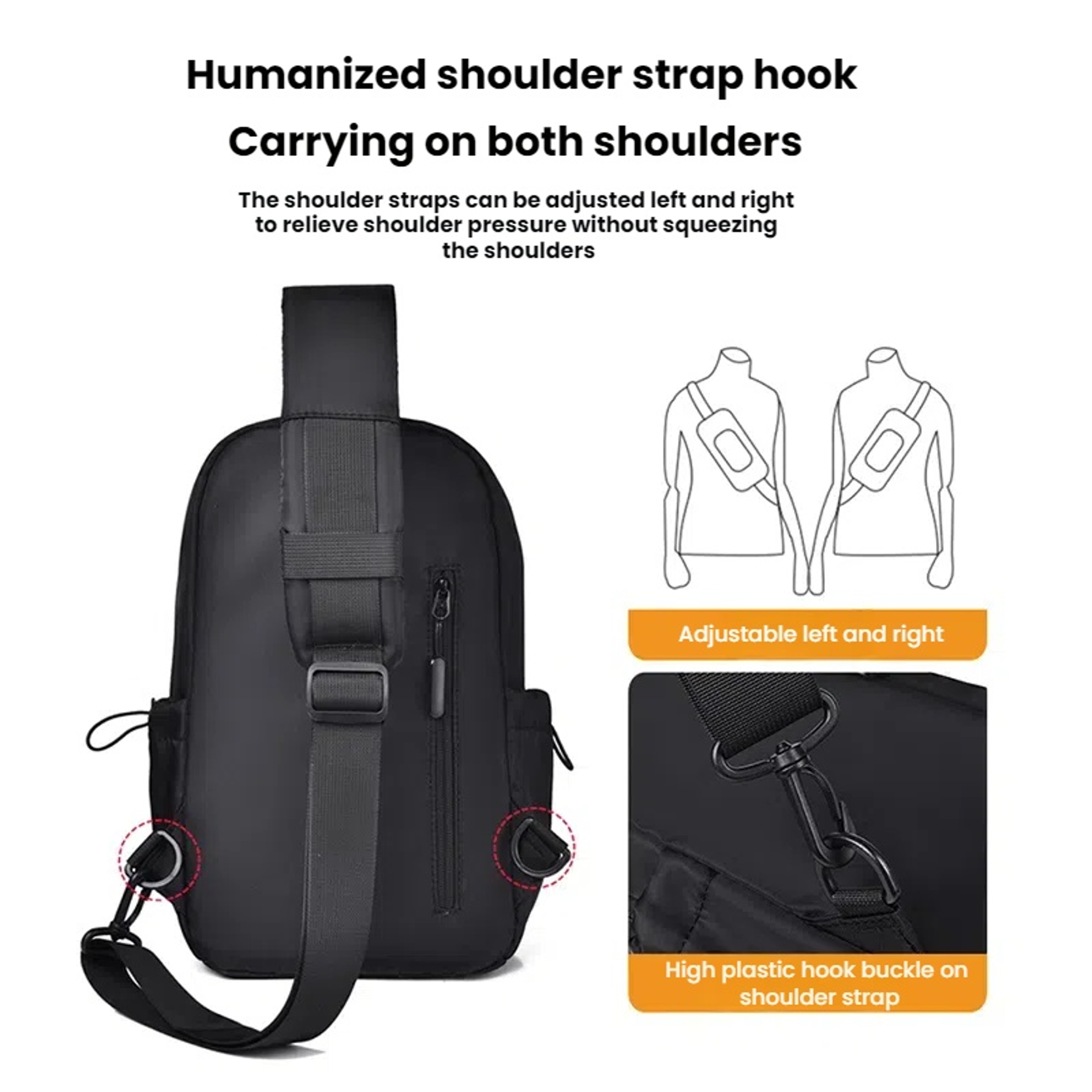 Business Travel Chest Bag For Men Lightweight Crossbody Sling Bag With Adjustable Strap 5