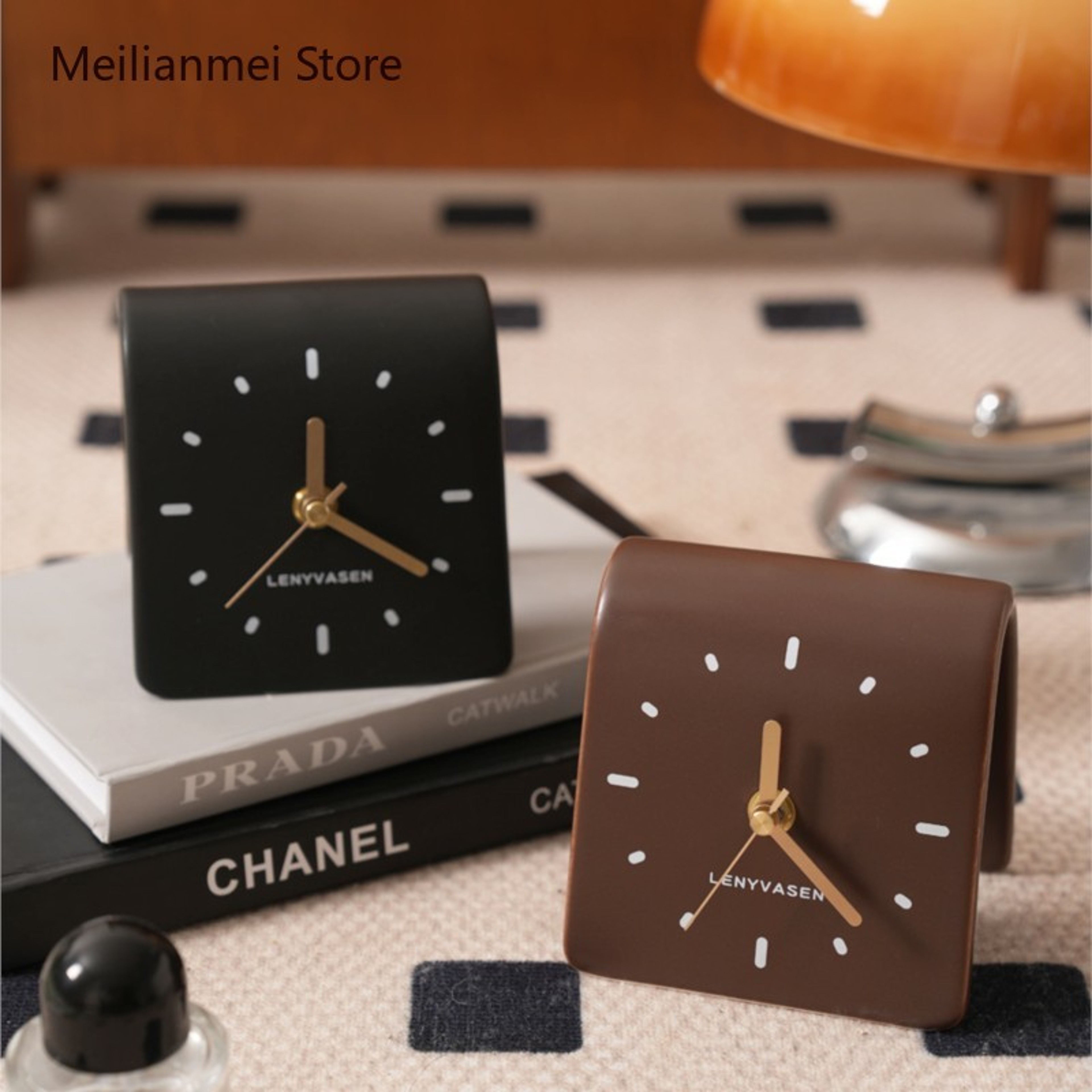 Modern Ceramic Desk Clock Silent Table Clock For Bedroom Living Room Office Home Decor 8