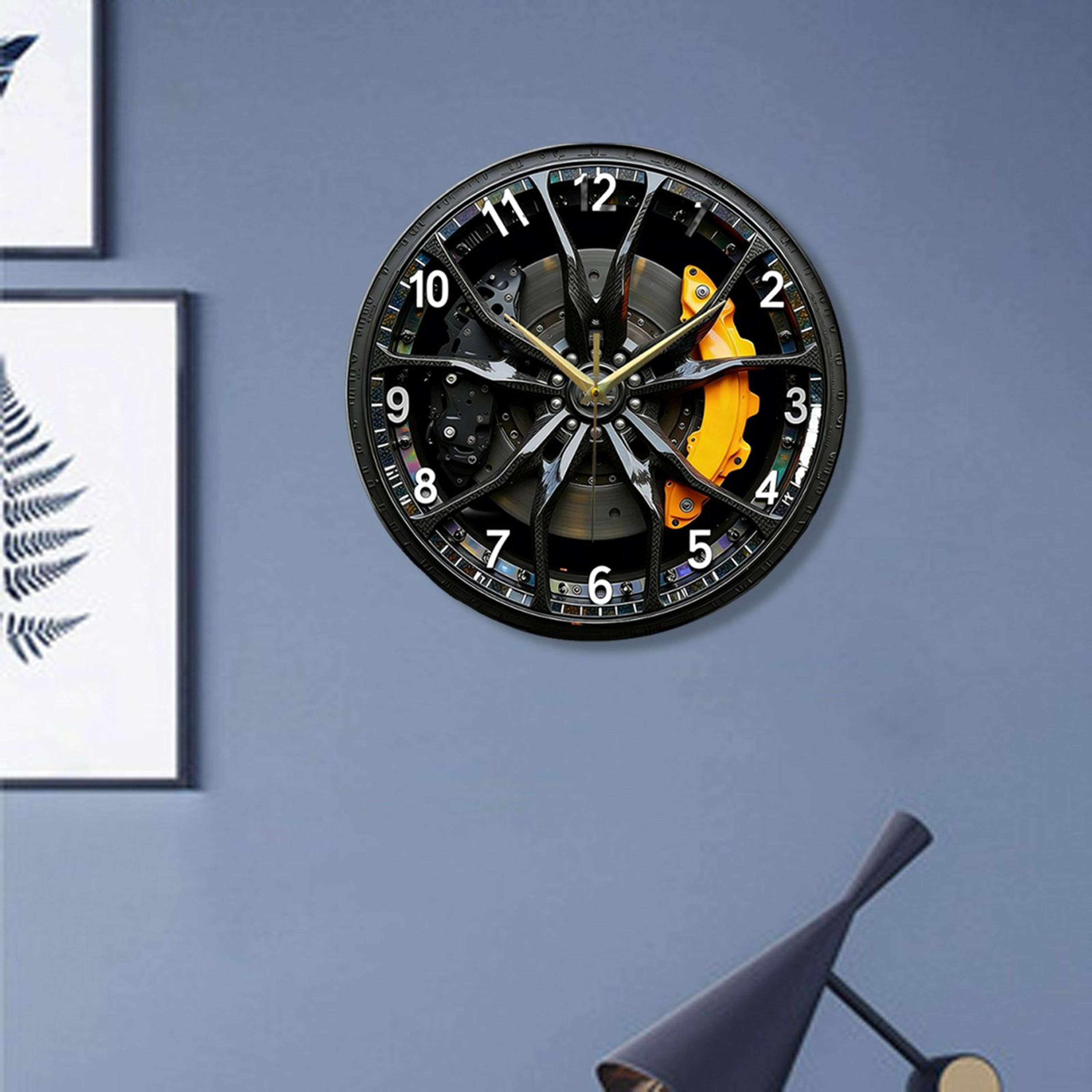 Car Wheel Wall Clock Silent Acrylic Automotive Wall Decor For Garage Home Office 1