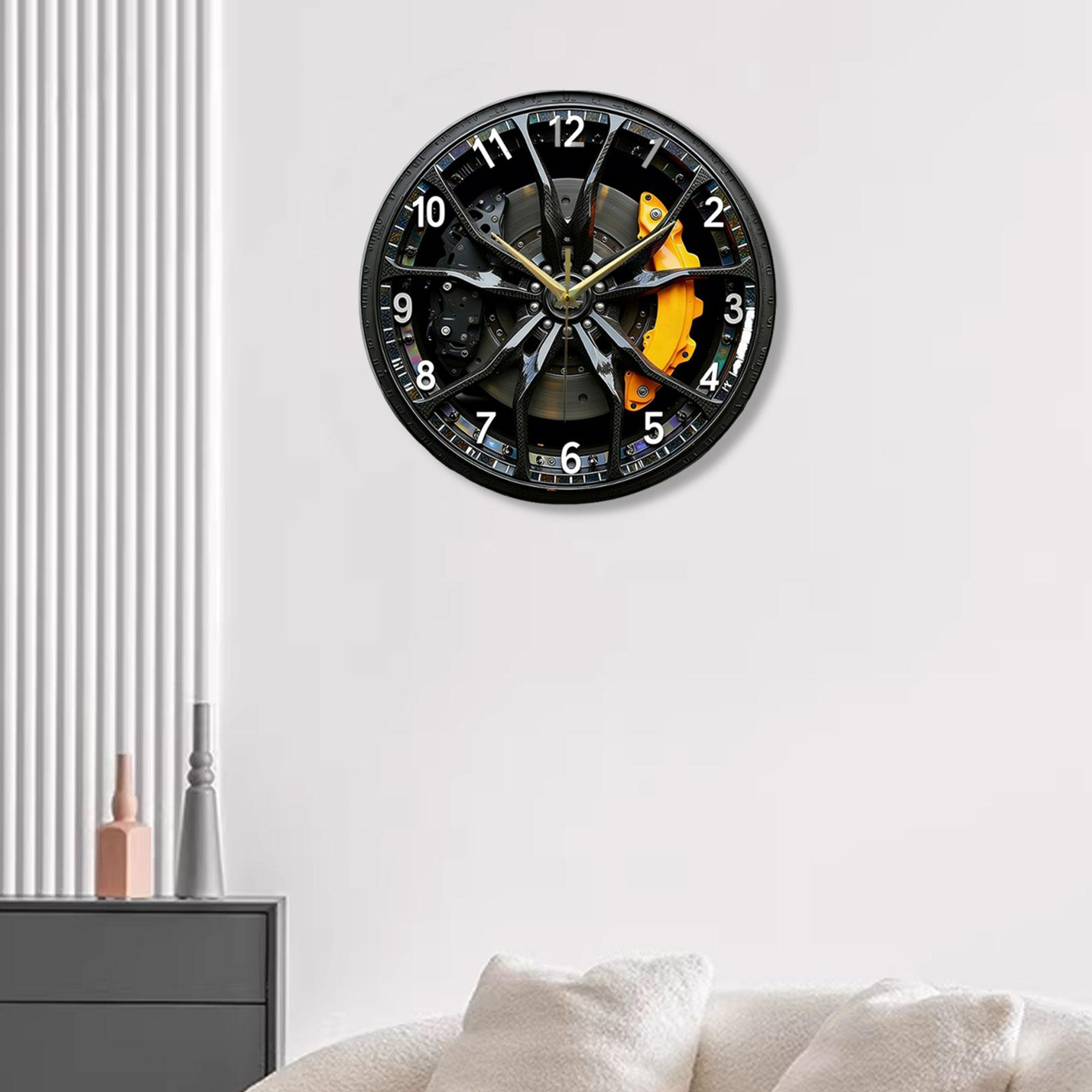 Car Wheel Wall Clock Silent Acrylic Automotive Wall Decor For Garage Home Office 3