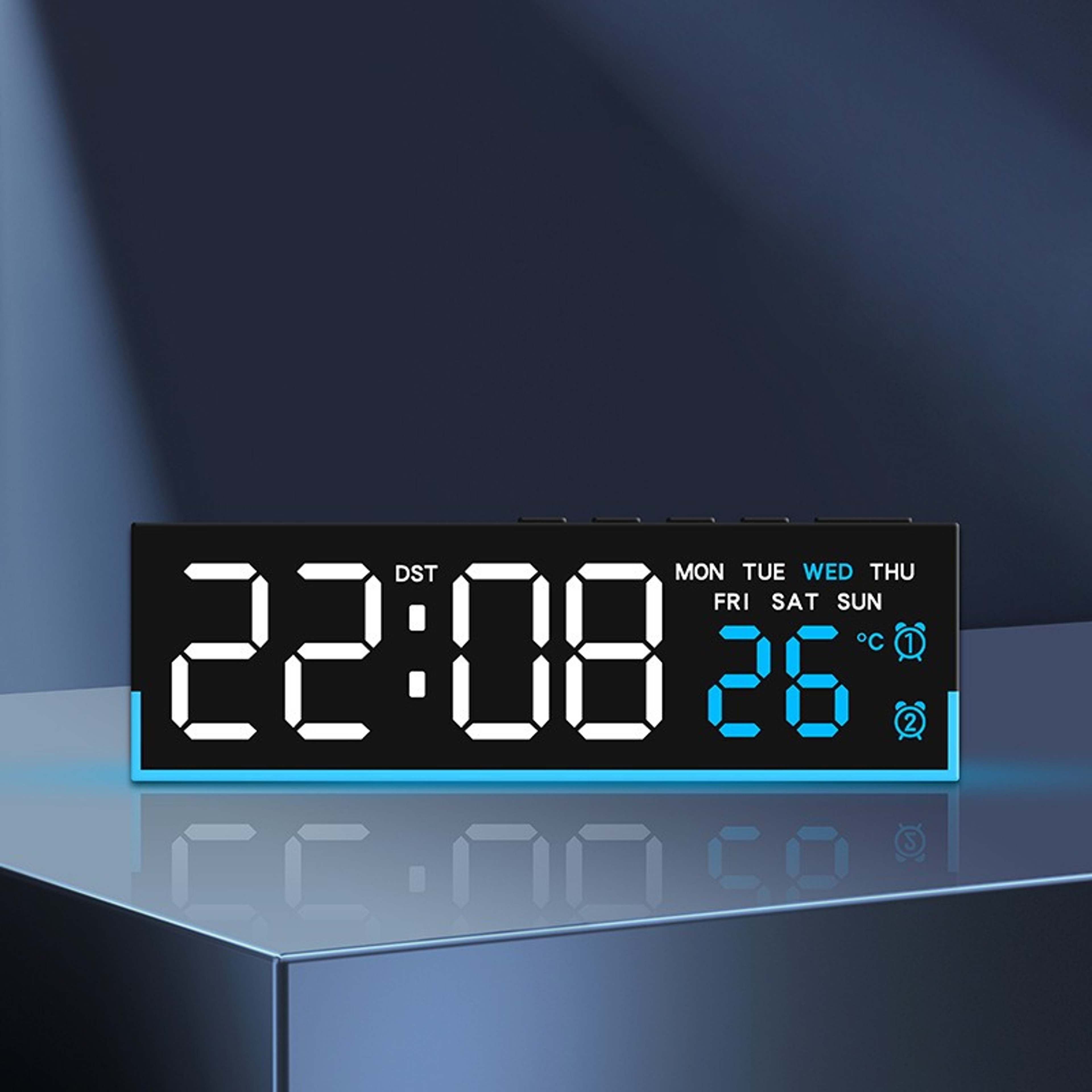 Smart LED Digital Alarm Clock With Ambient Light Temperature Display And Bedside Night Light 10