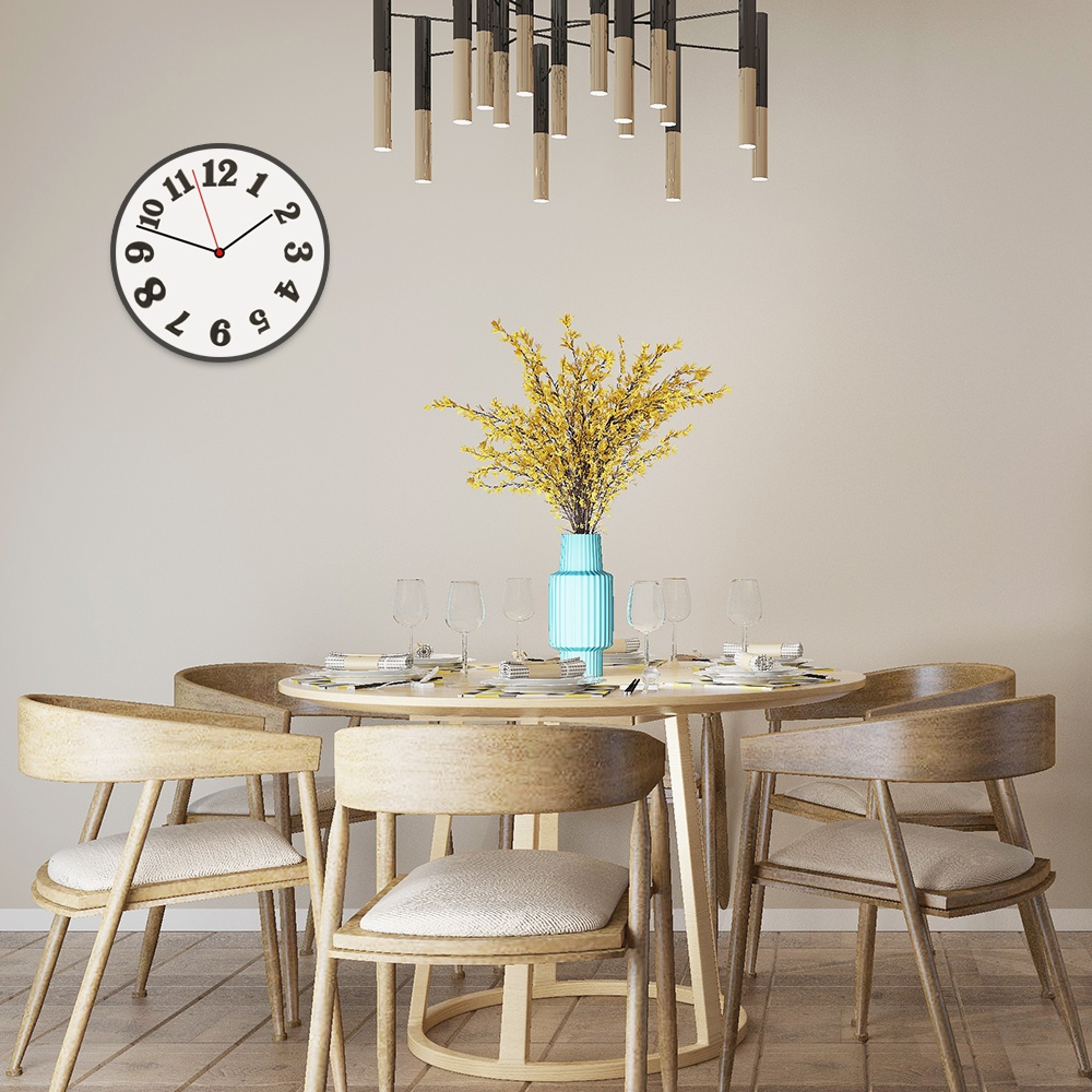 DIY Wall Clock Sticker Kit With Silent Quartz Movement Modern Wall Clock Arabic And Roman Numerals 7