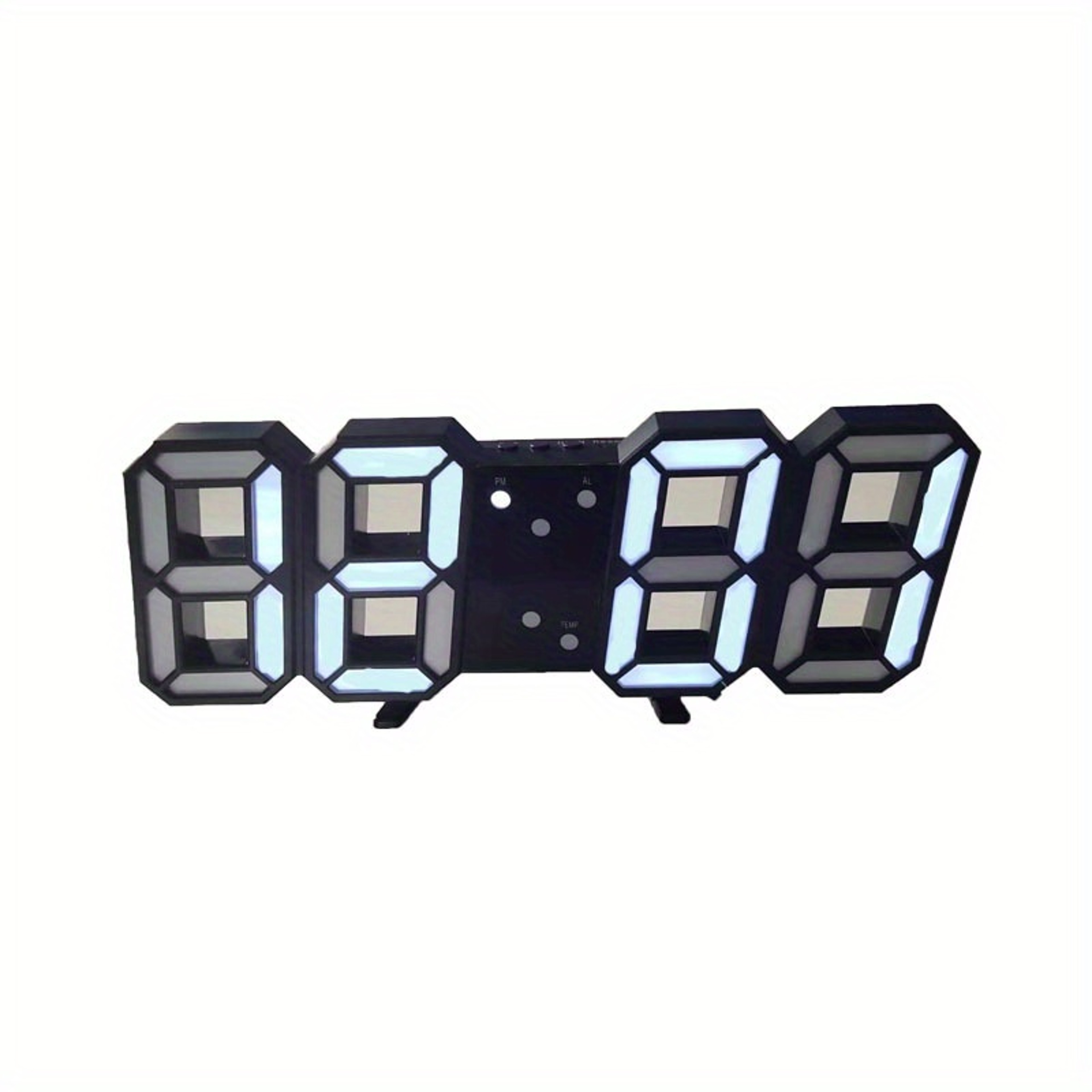 Modern Digital Wall Clock LED Alarm Clock USB Powered Clock With Time Date Temperature Display 5