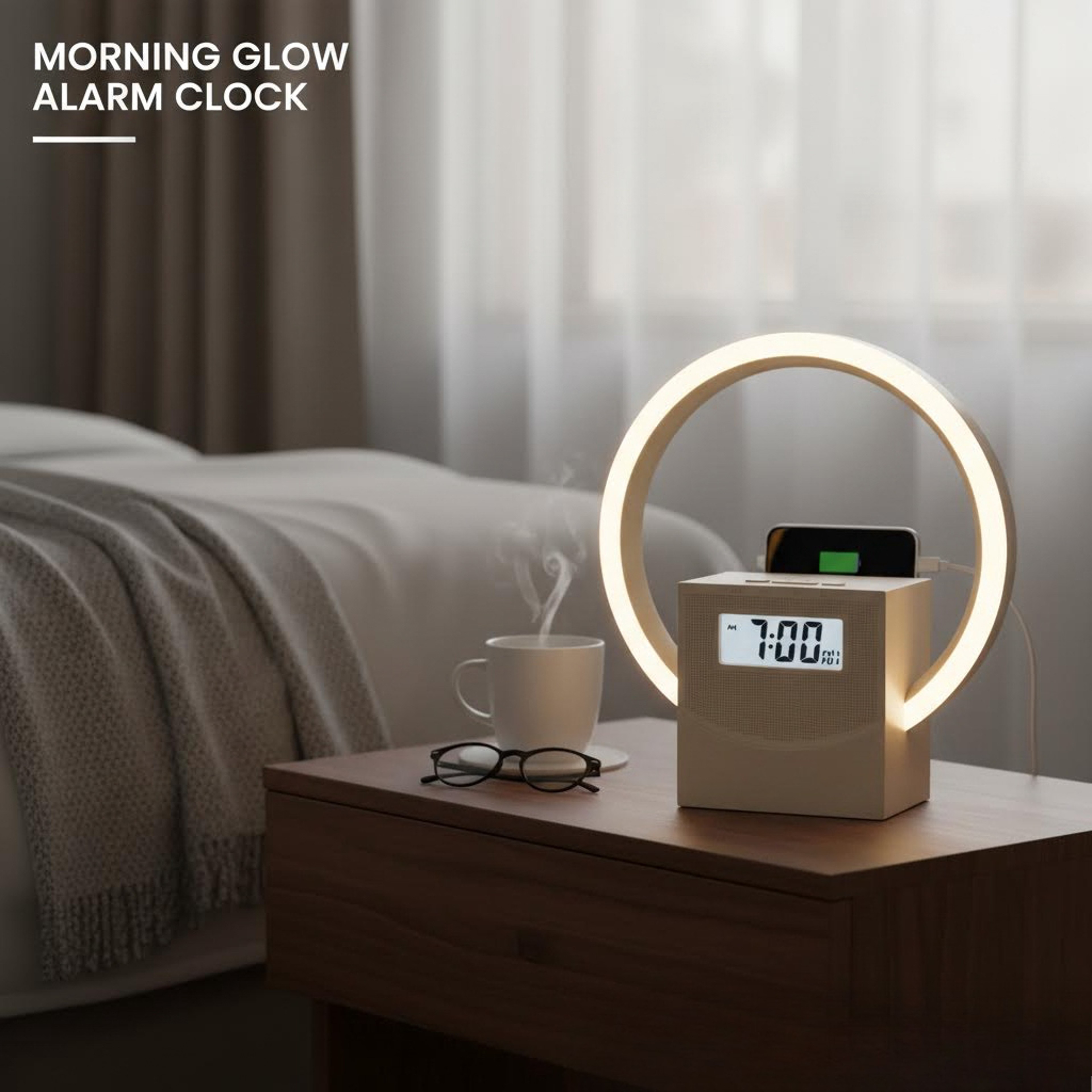 Sunrise Alarm Clock Bluetooth Speaker White Noise Machine Wake Up Light – view 4