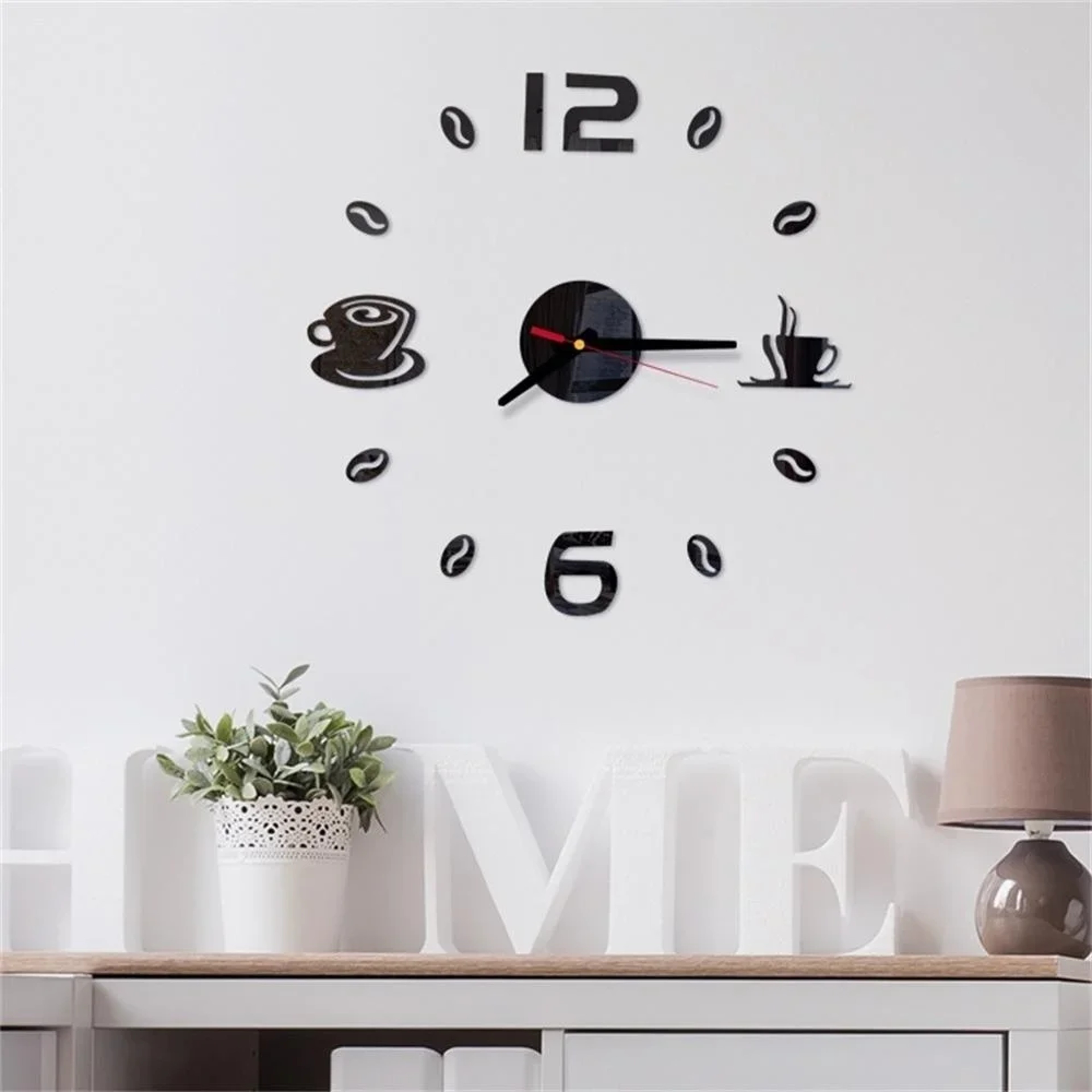DIY Digital Wall Clock Modern Home Decor Large Wall Clock Sticker For Kitchen Living Room 4