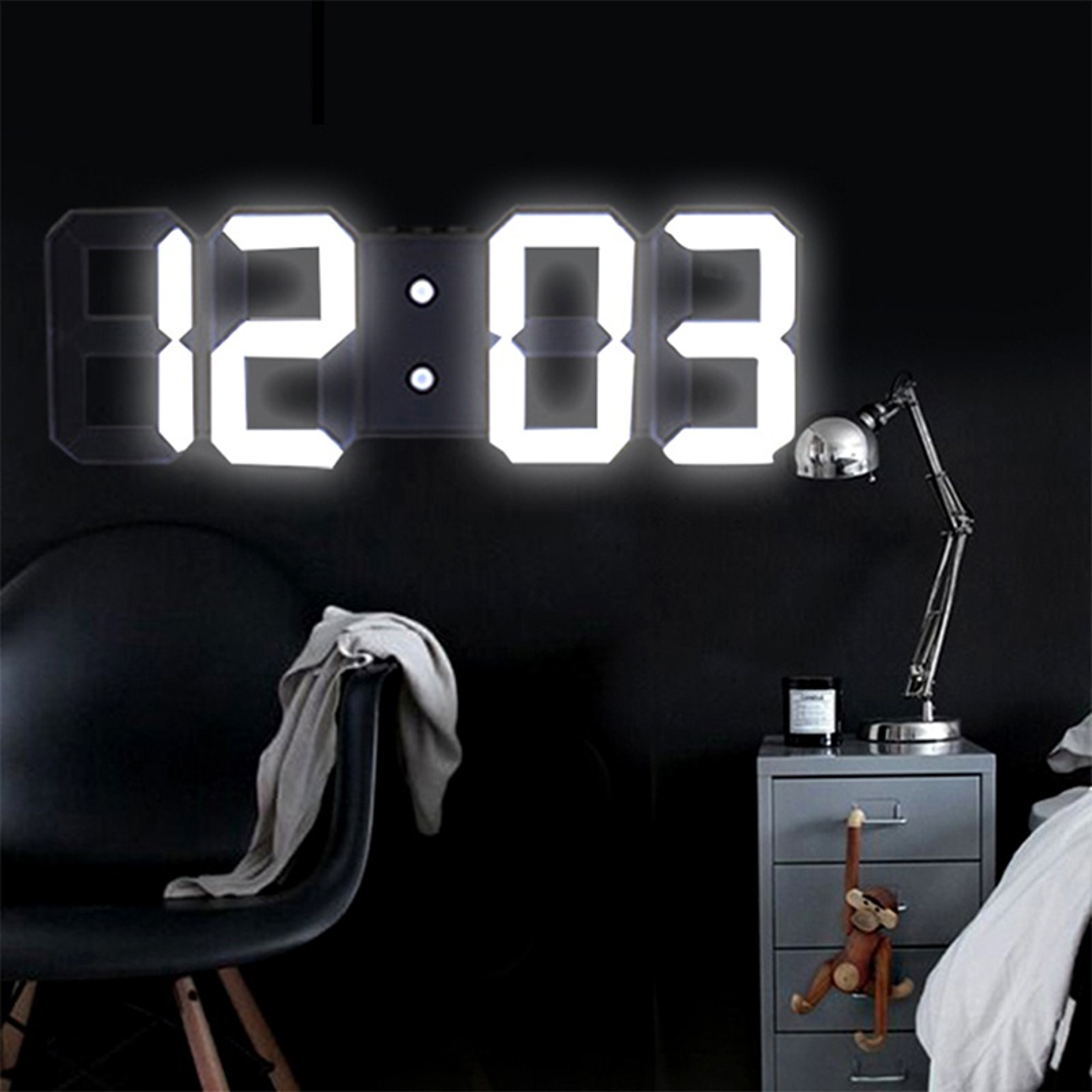 LED Digital Alarm Clock With Temperature Display Modern Wall And Desk Clock For Home And Office 3
