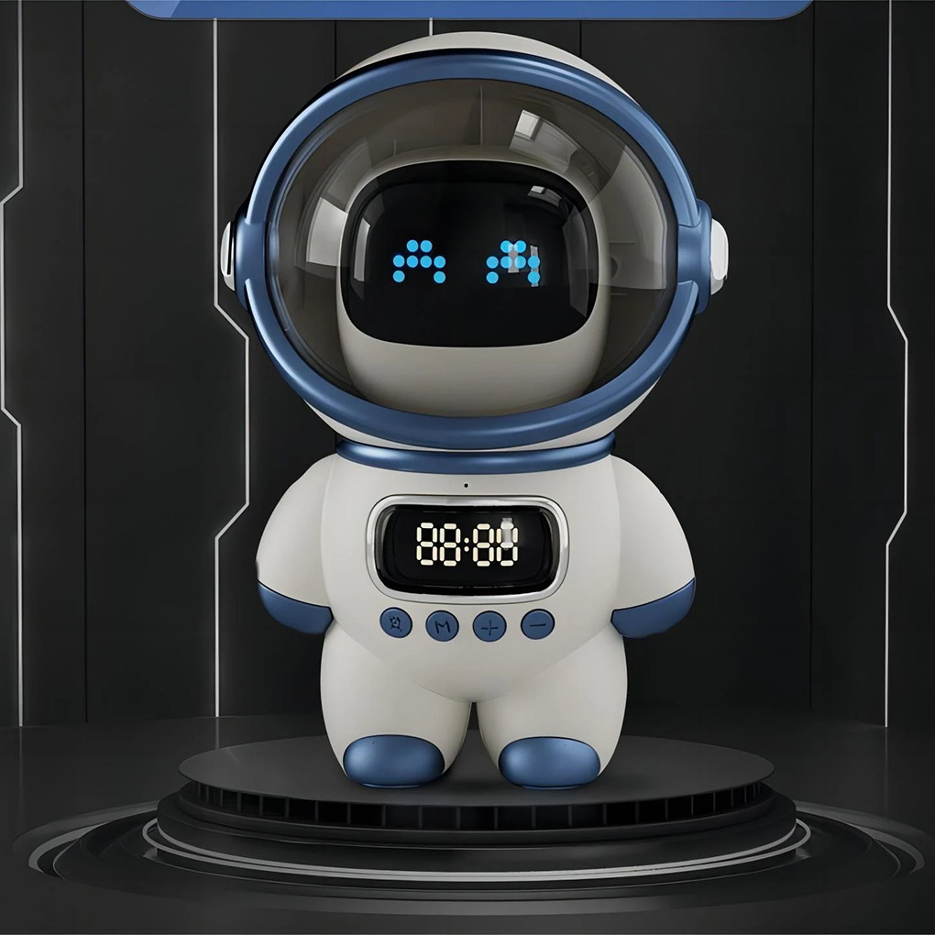 Astronaut Alarm Clock Bluetooth Speaker Night Light Smart Bedside Clock With Wireless Music Player 2