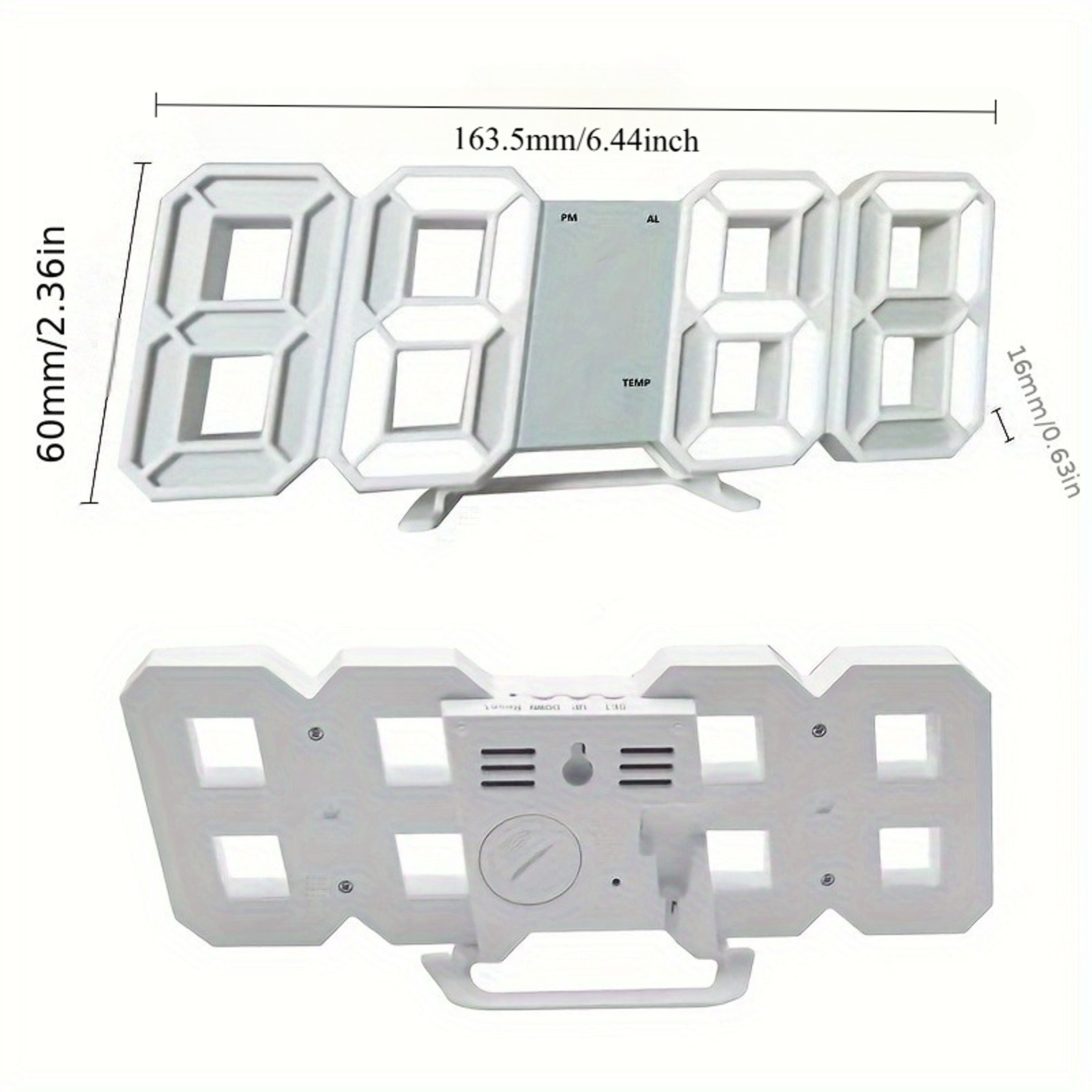LED Wall Clock Digital Alarm Clock Modern Decorative Desktop And Wall Mounted Clock For Living Room 5