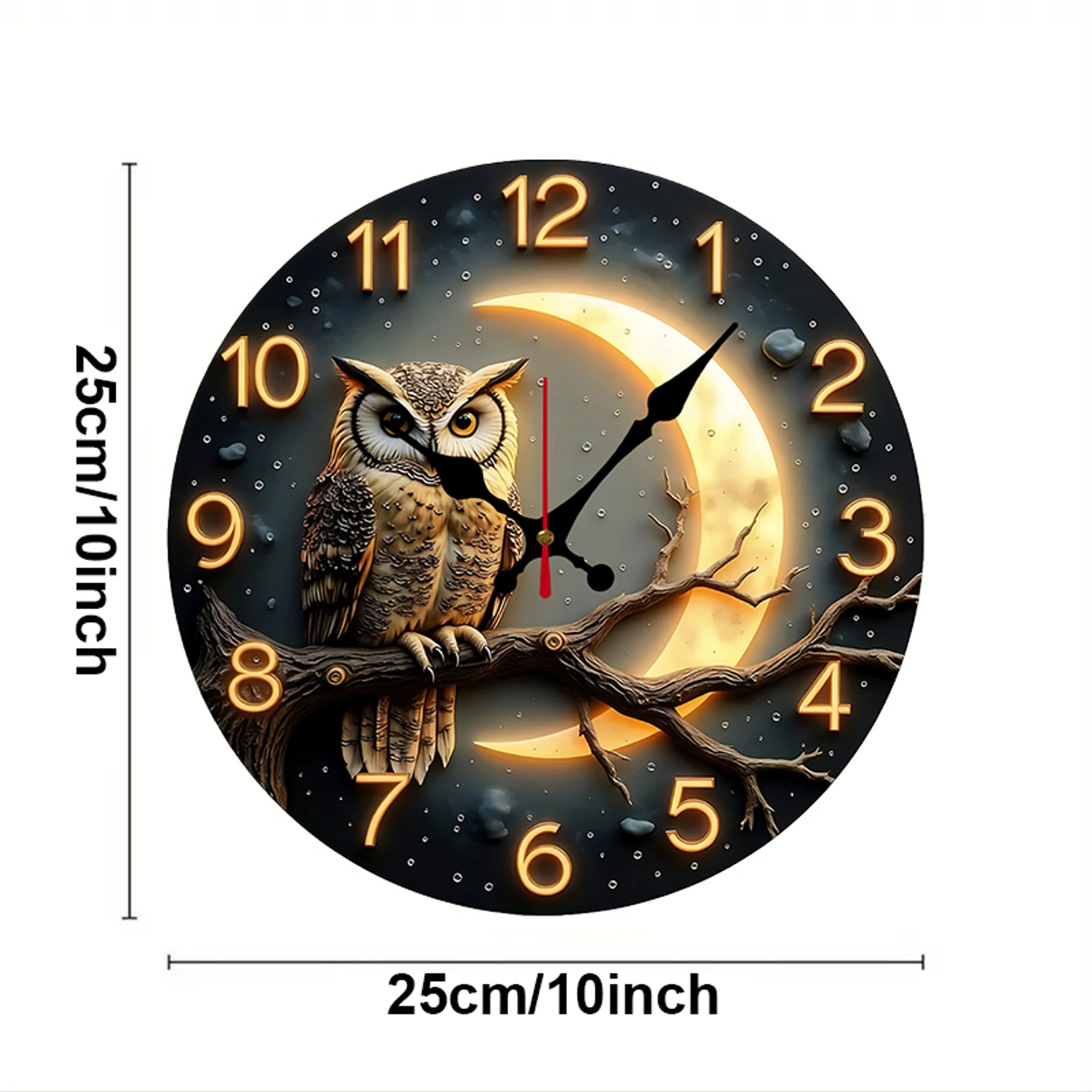Moonlight Night Wooden Round Silent Wall Clock Modern Rustic Home Decor Clock For Living Room Bedro 1
