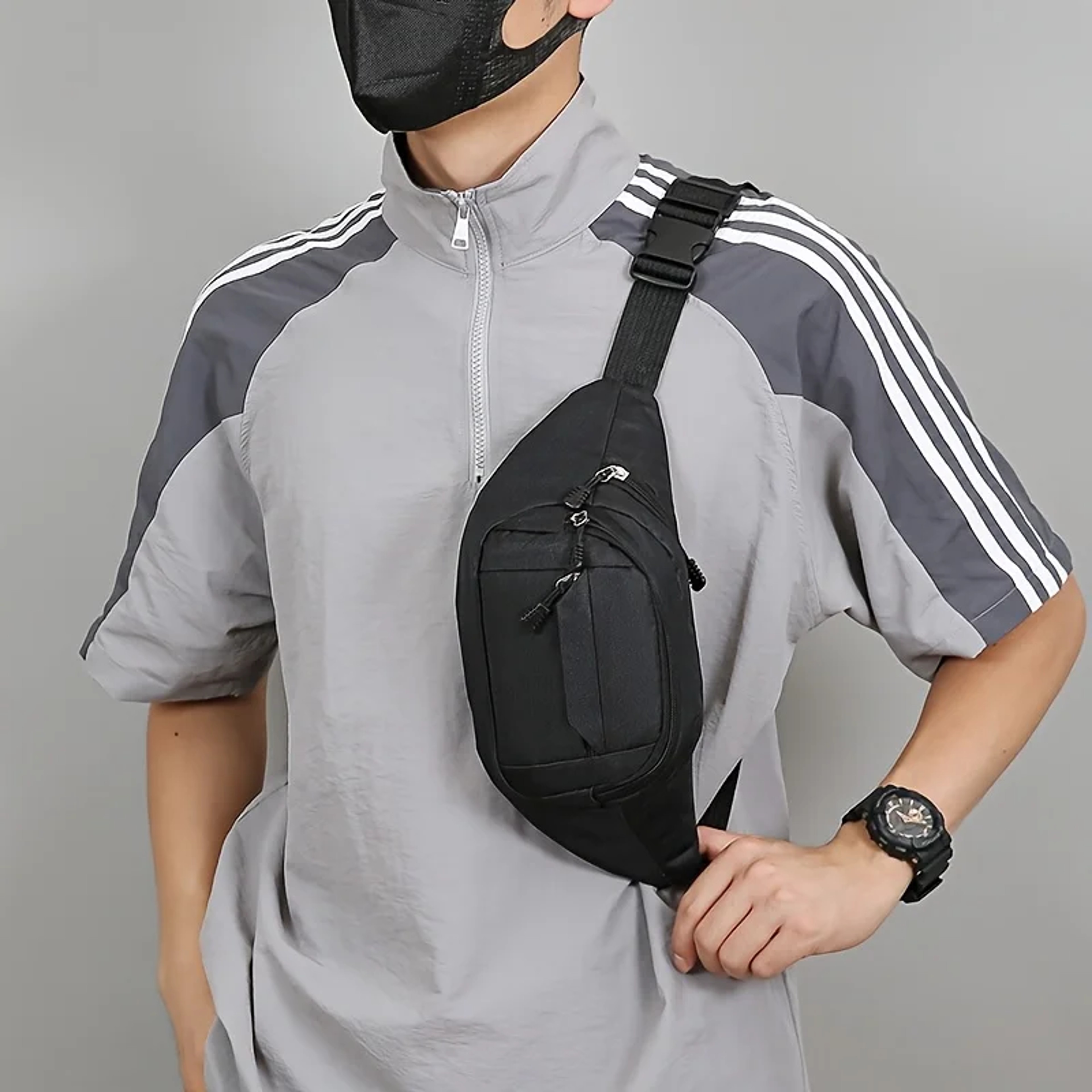 Adjustable Multi Pocket Shoulder Strap Bag Outdoor Travel Waist Pack 4