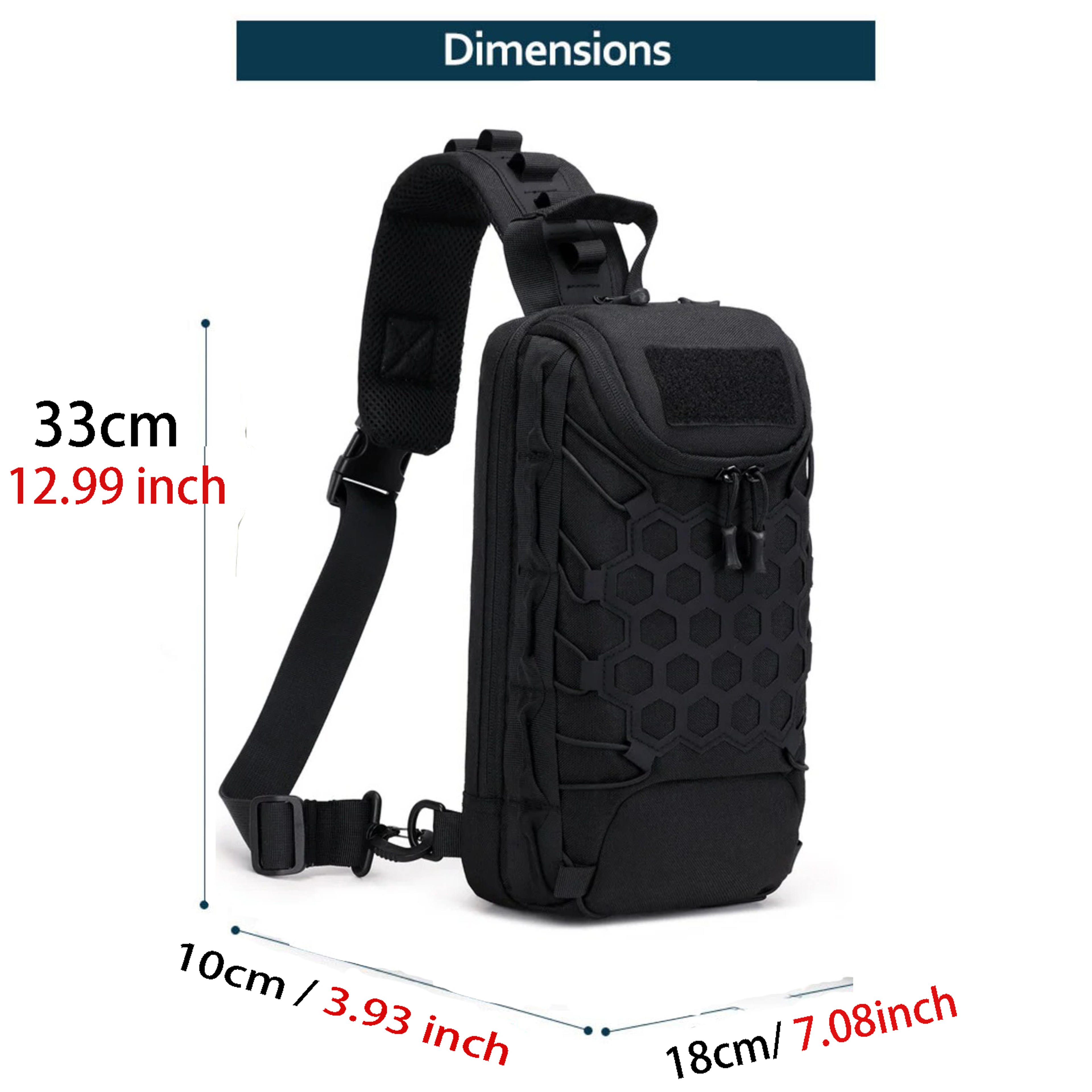 Tactical Sling Bag For Men Waterproof EDC Crossbody Chest Pack For Hiking Cycling Travel 3