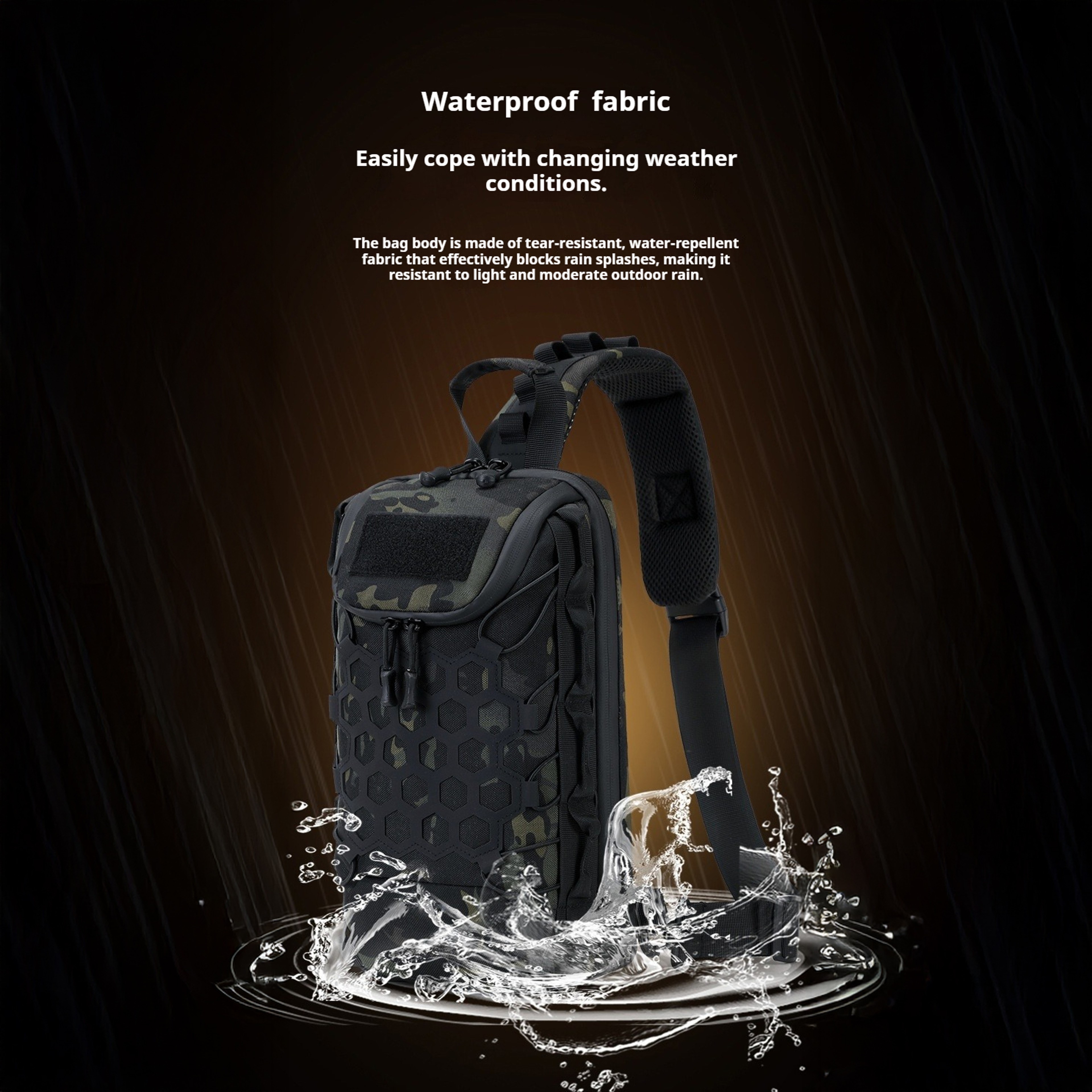 Tactical Sling Bag For Men Waterproof EDC Crossbody Chest Pack For Hiking Cycling Travel 6