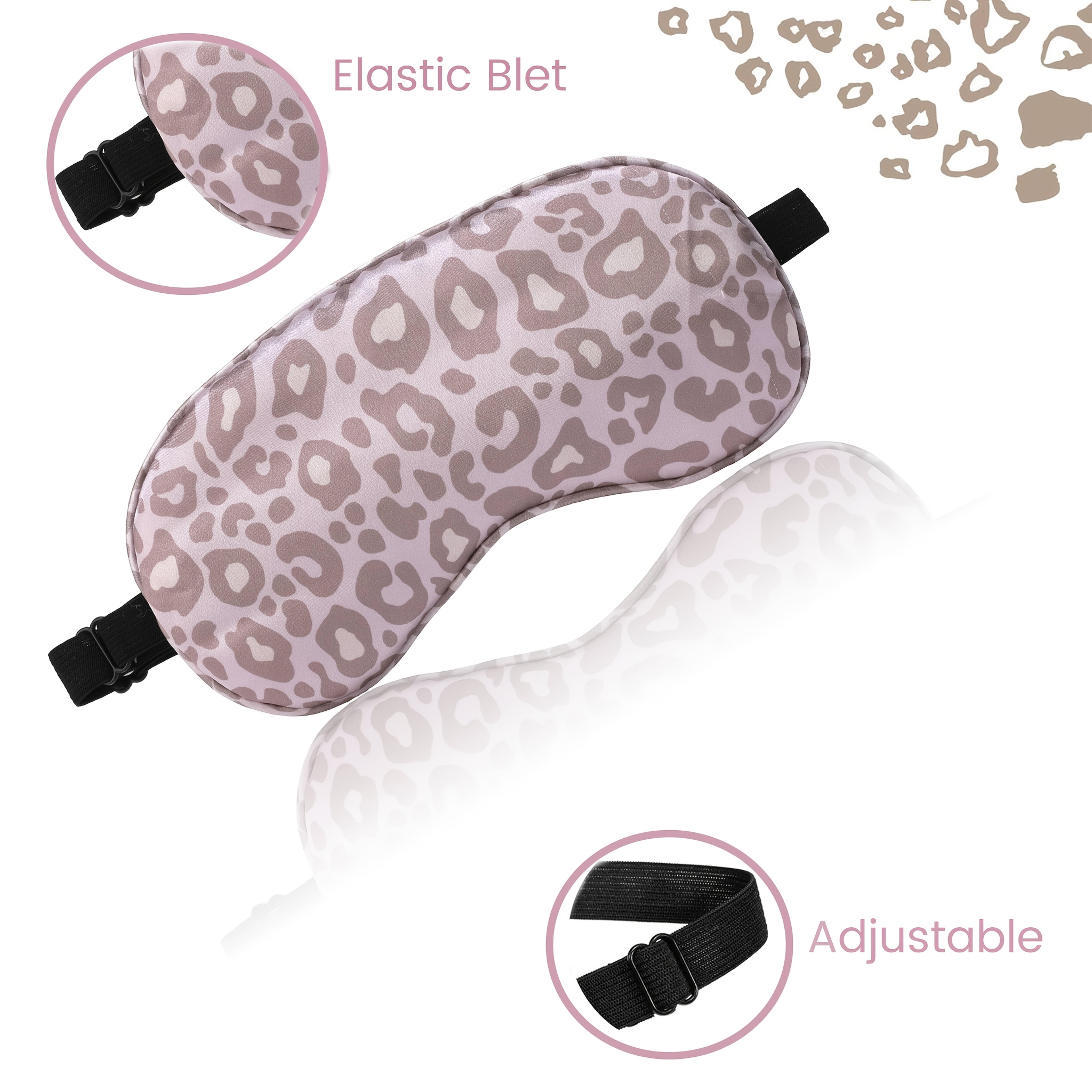 Blackout Sleep Mask With Adjustable Strap Cute Leopard Print Eye Cover 6