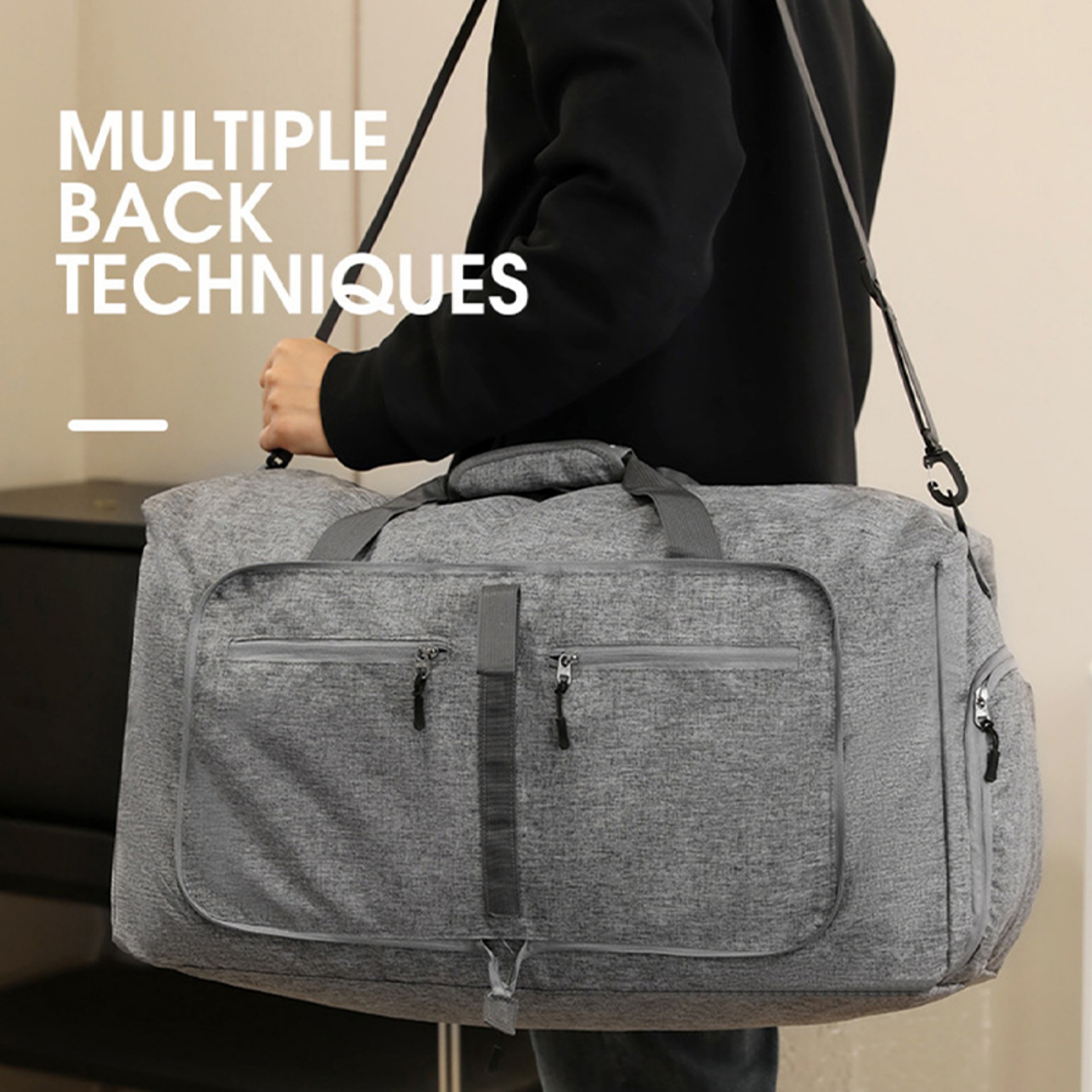 Foldable Travel Duffel Bag With Shoe Compartment 8
