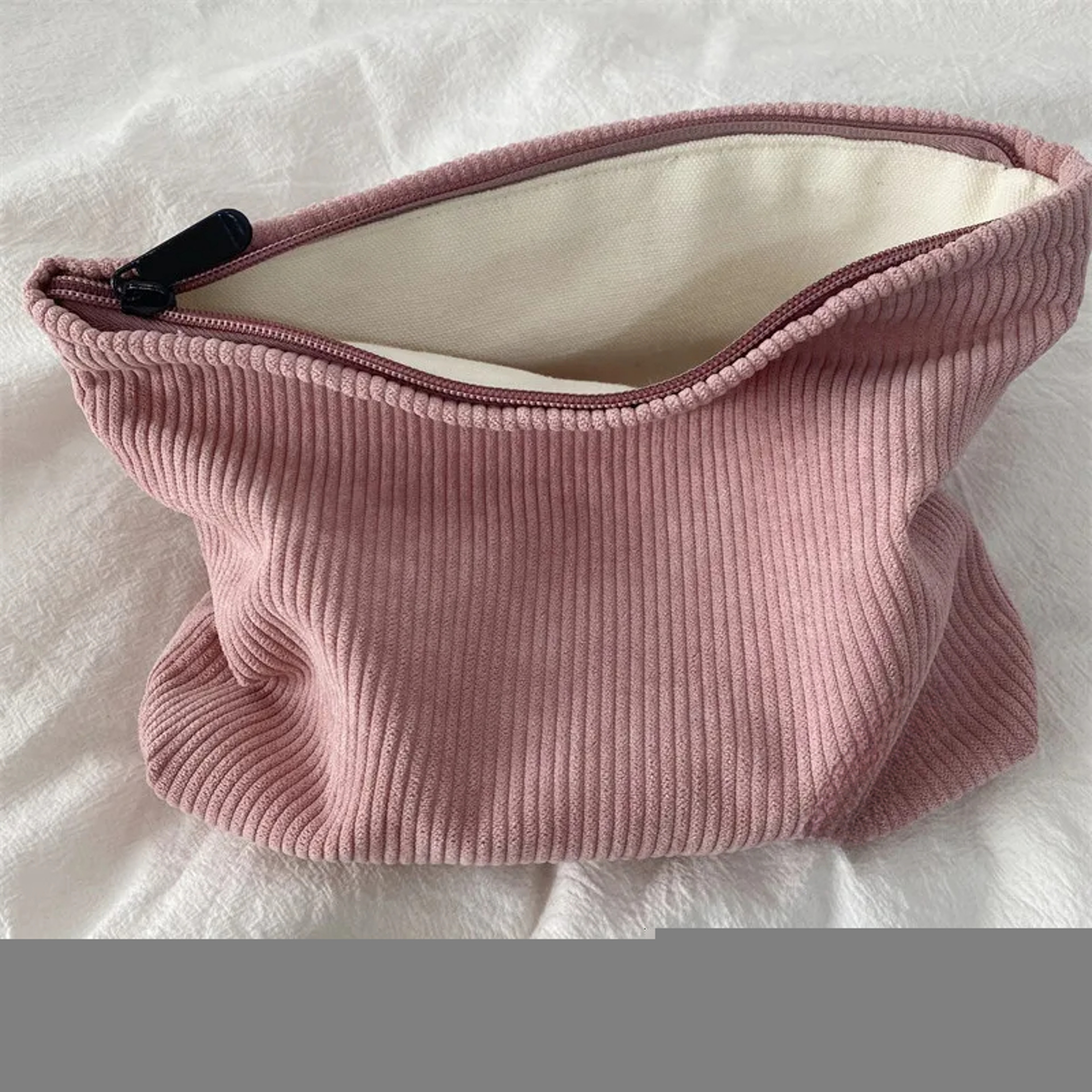 Corduroy Makeup Bag Large Capacity Travel Cosmetic Organizer 6