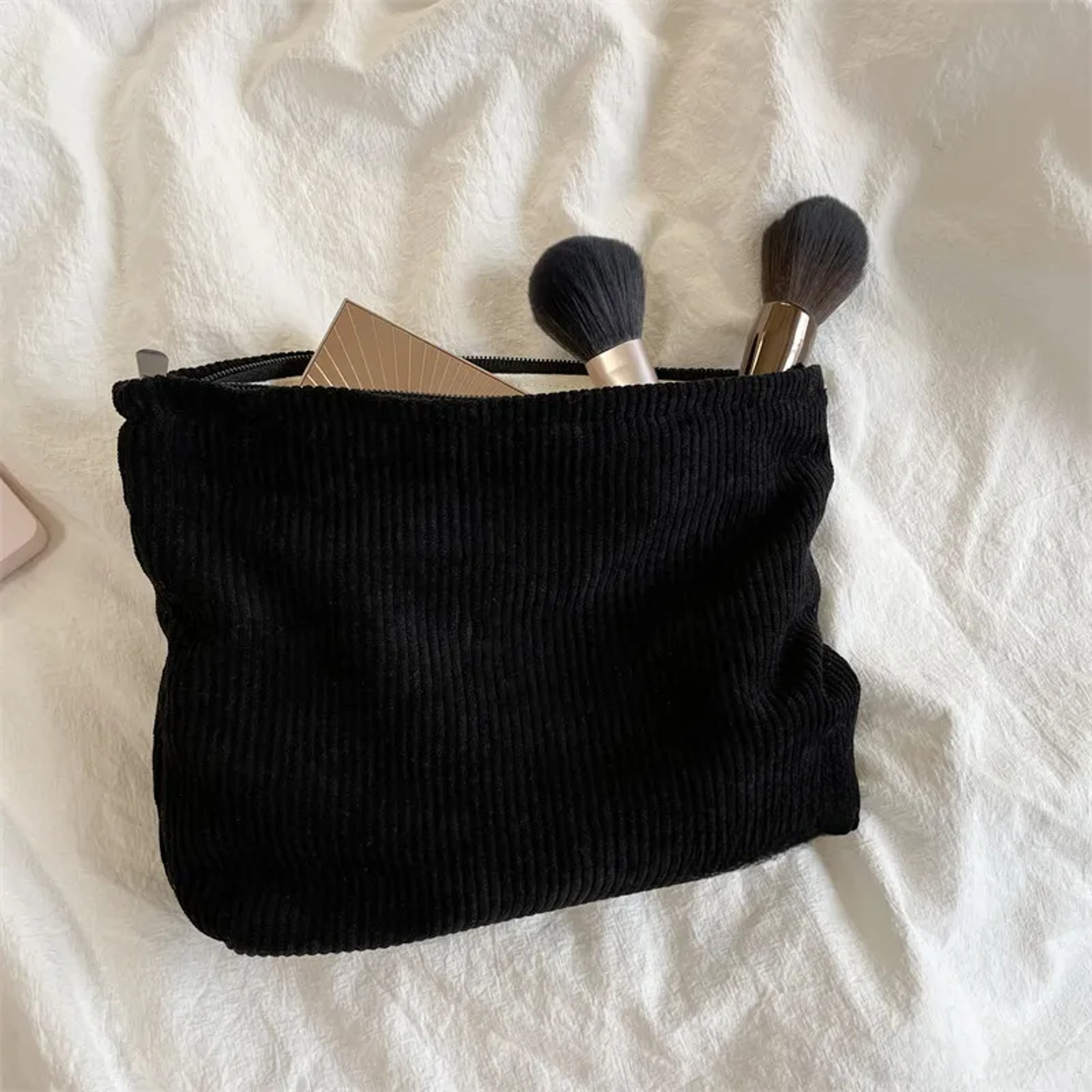 Corduroy Makeup Bag Large Capacity Travel Cosmetic Organizer 8