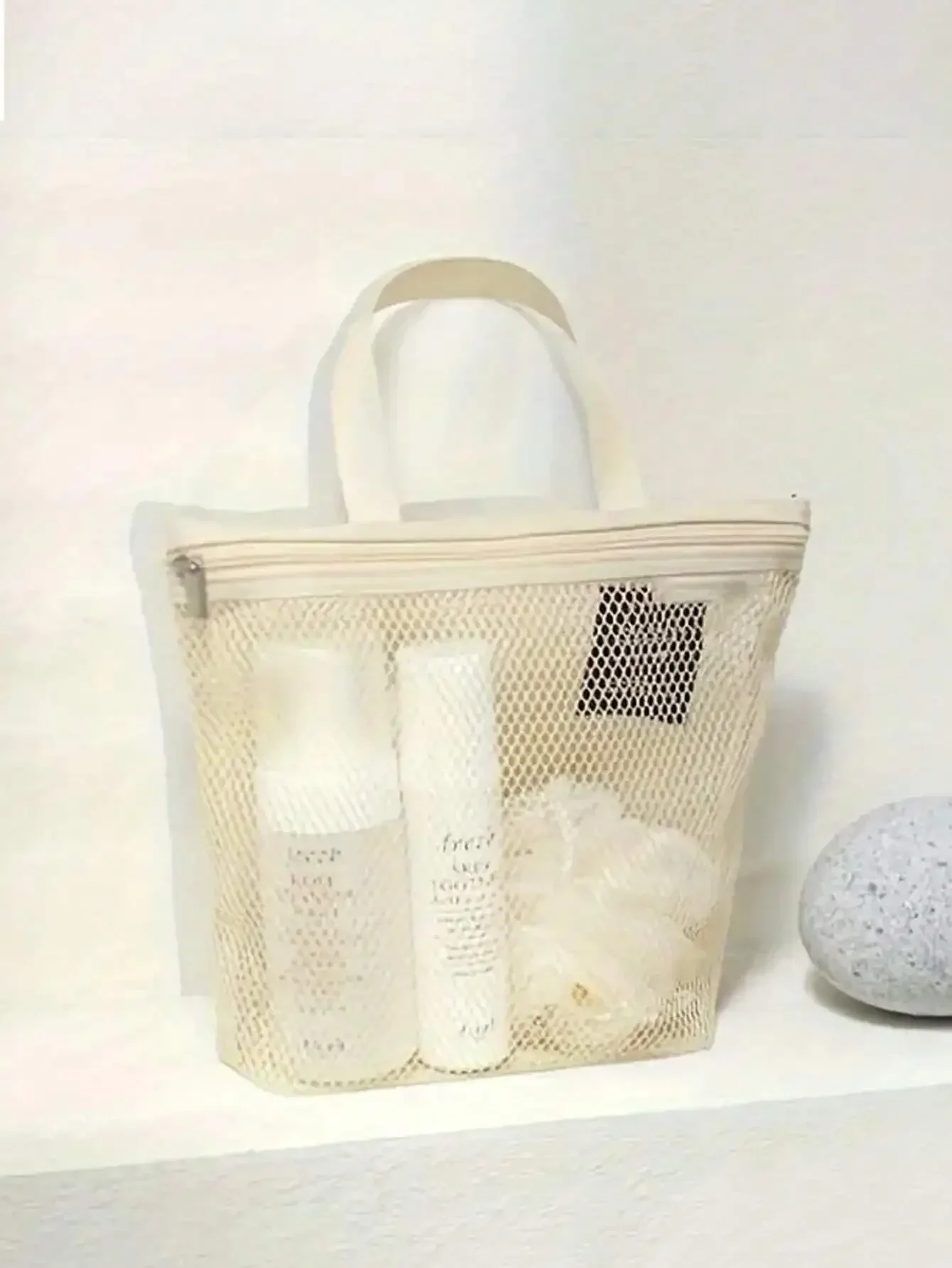 Lightweight Mesh Shower Bag And Travel Cosmetic Bag For Toiletries 7