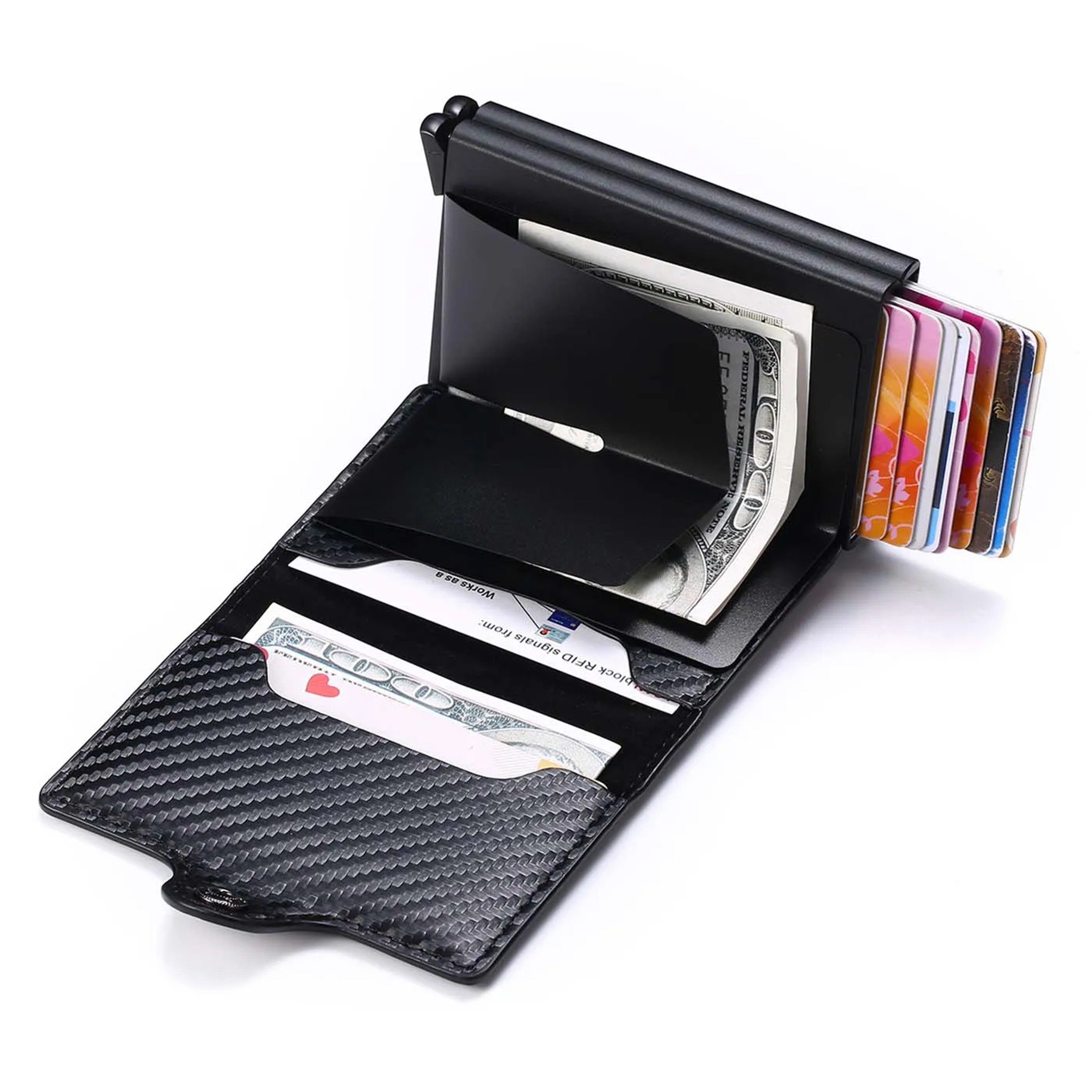 Wallet For Men Carbon Fiber Slim Card Holder With Card Slots 1