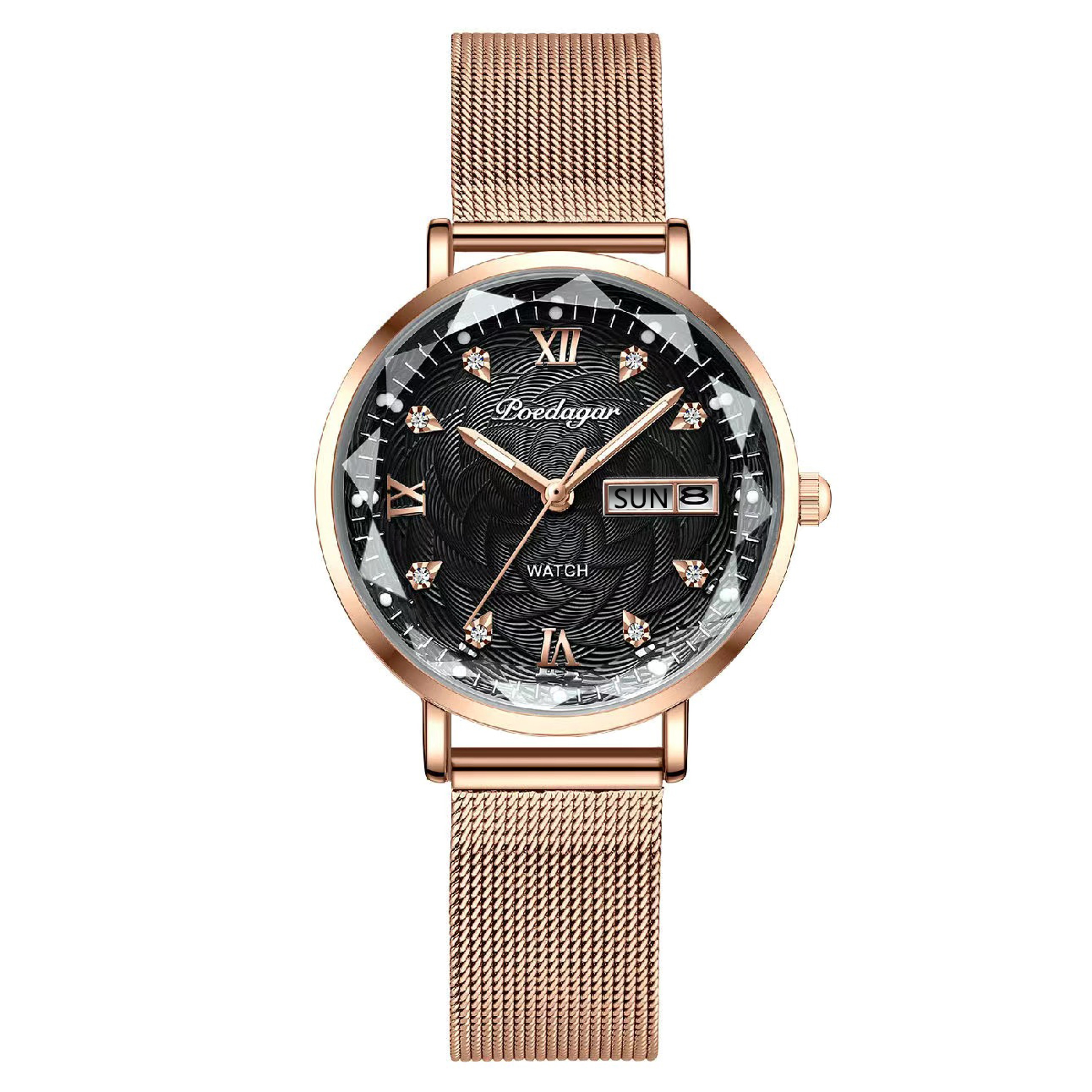 Watch Waterproof Stainless Steel Luminous Date Week Wristwatch 2